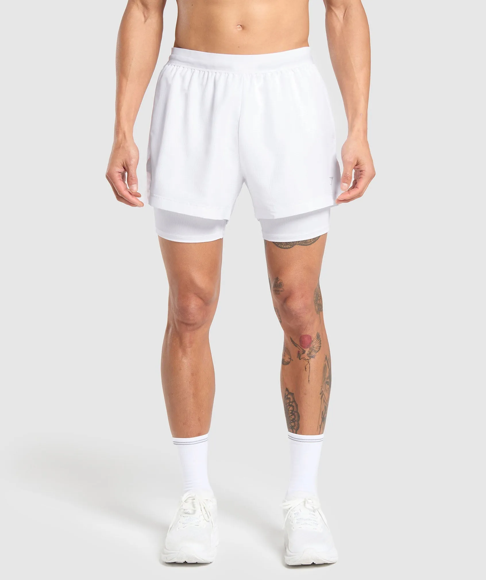 Gymshark Running 2 in 1 Shorts - White sold by Gymshark