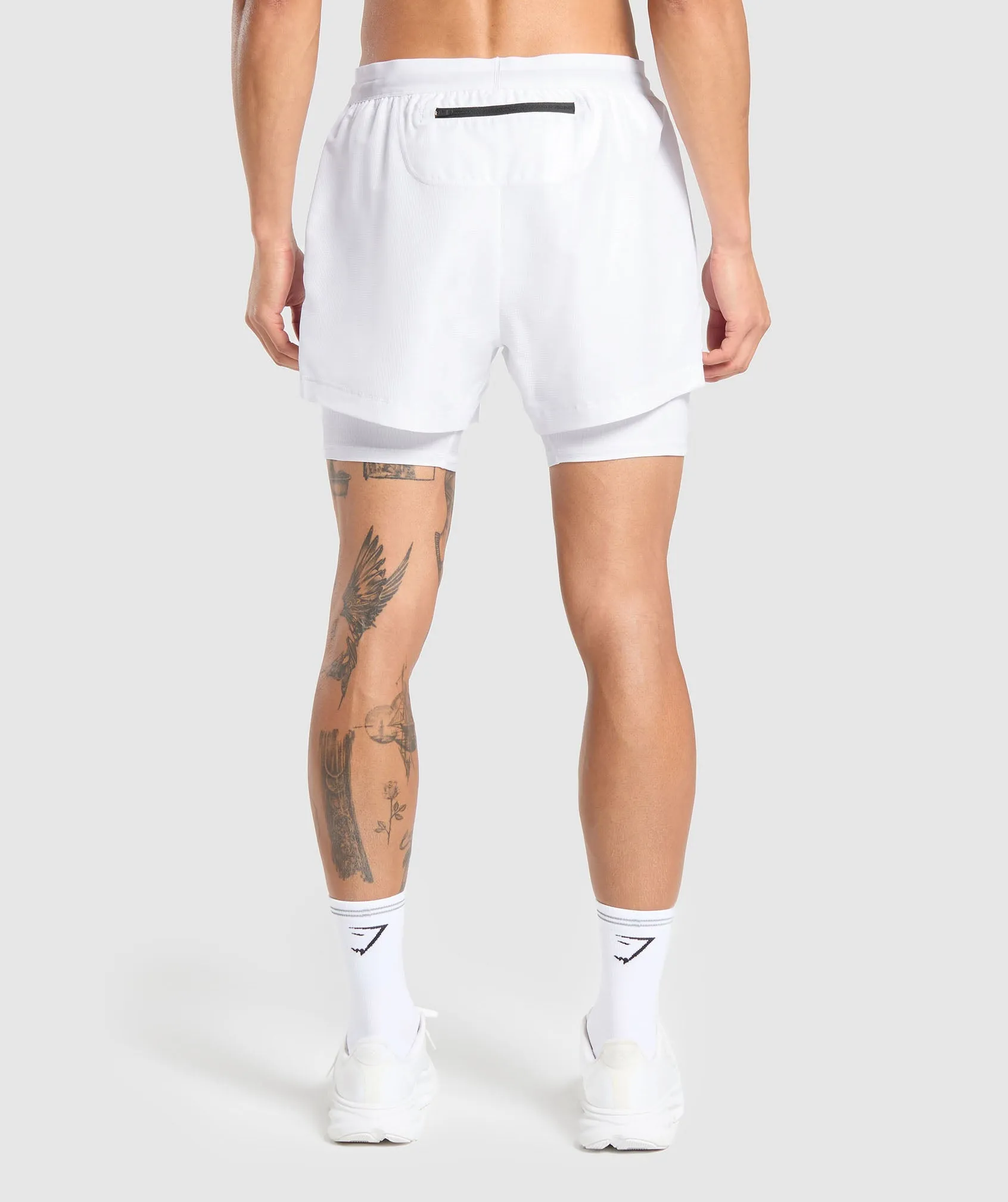 Gymshark Running 2 in 1 Shorts - White sold by Gymshark product image thumbnail 3