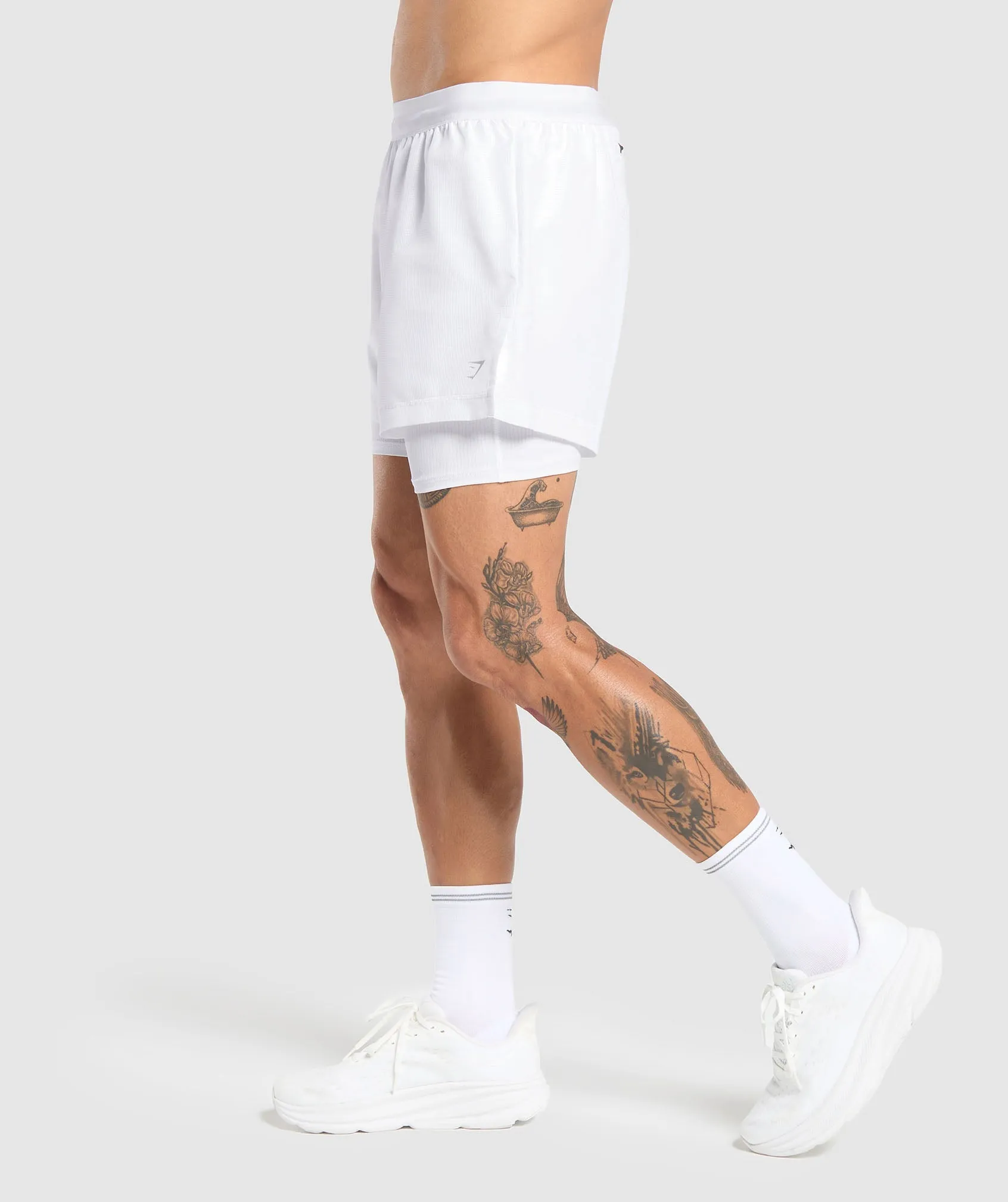 Gymshark Running 2 in 1 Shorts - White sold by Gymshark product image thumbnail 4