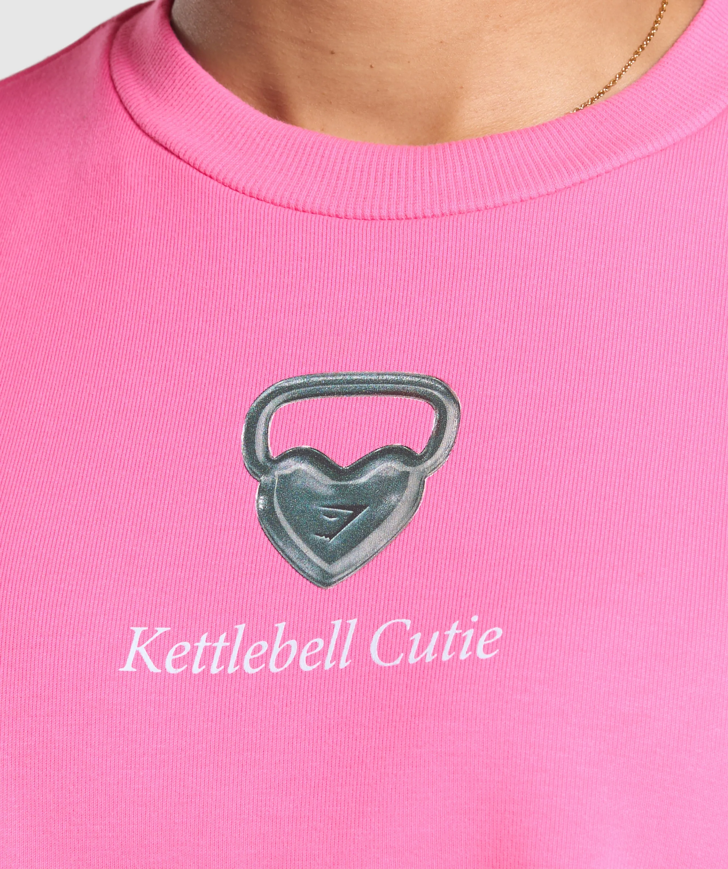 Gymshark Kettlebell Cutie Cropped Sweatshirt - Physical Pink sold by Gymshark product image thumbnail 5
