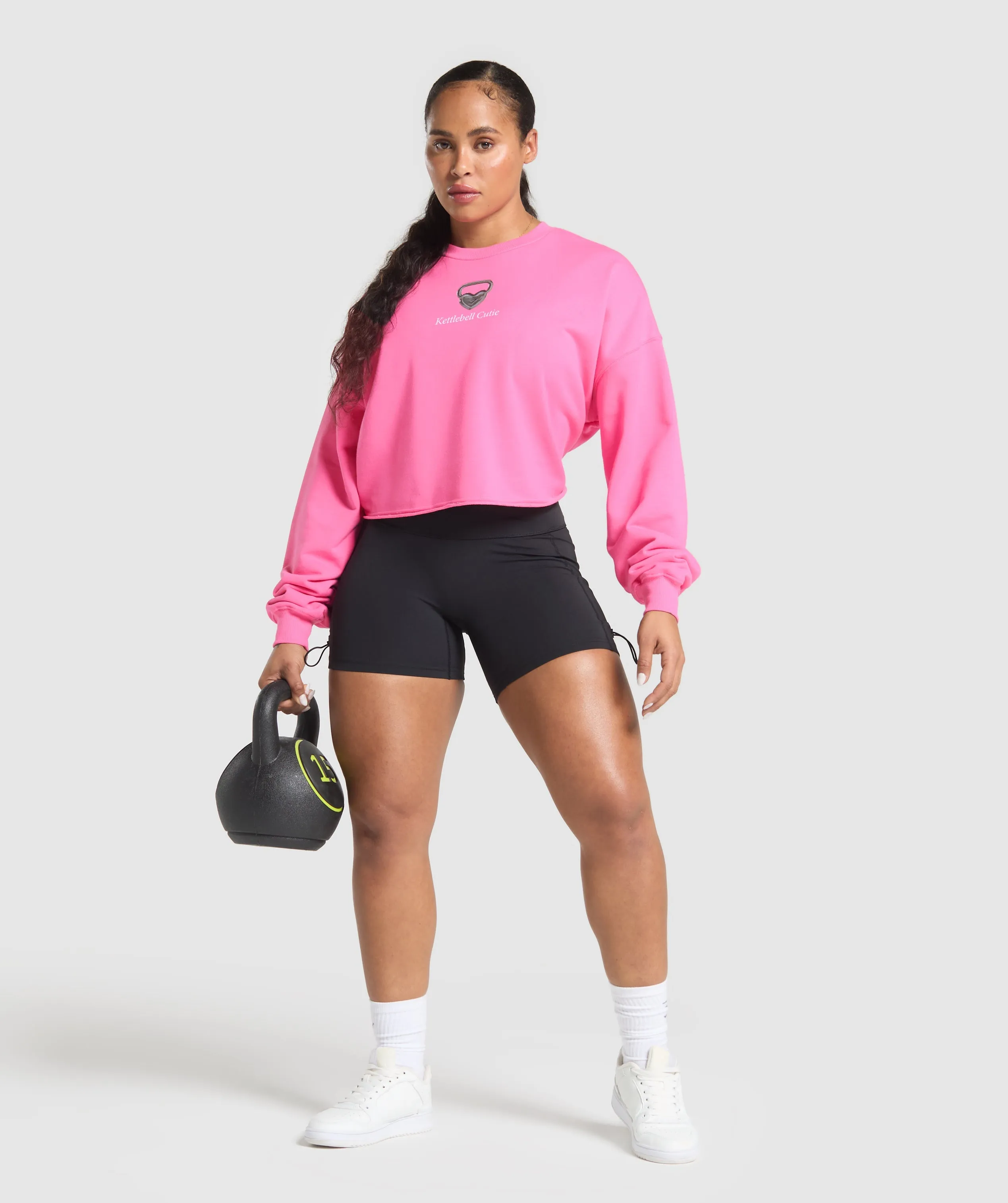 Gymshark Kettlebell Cutie Cropped Sweatshirt - Physical Pink sold by Gymshark product image thumbnail 4