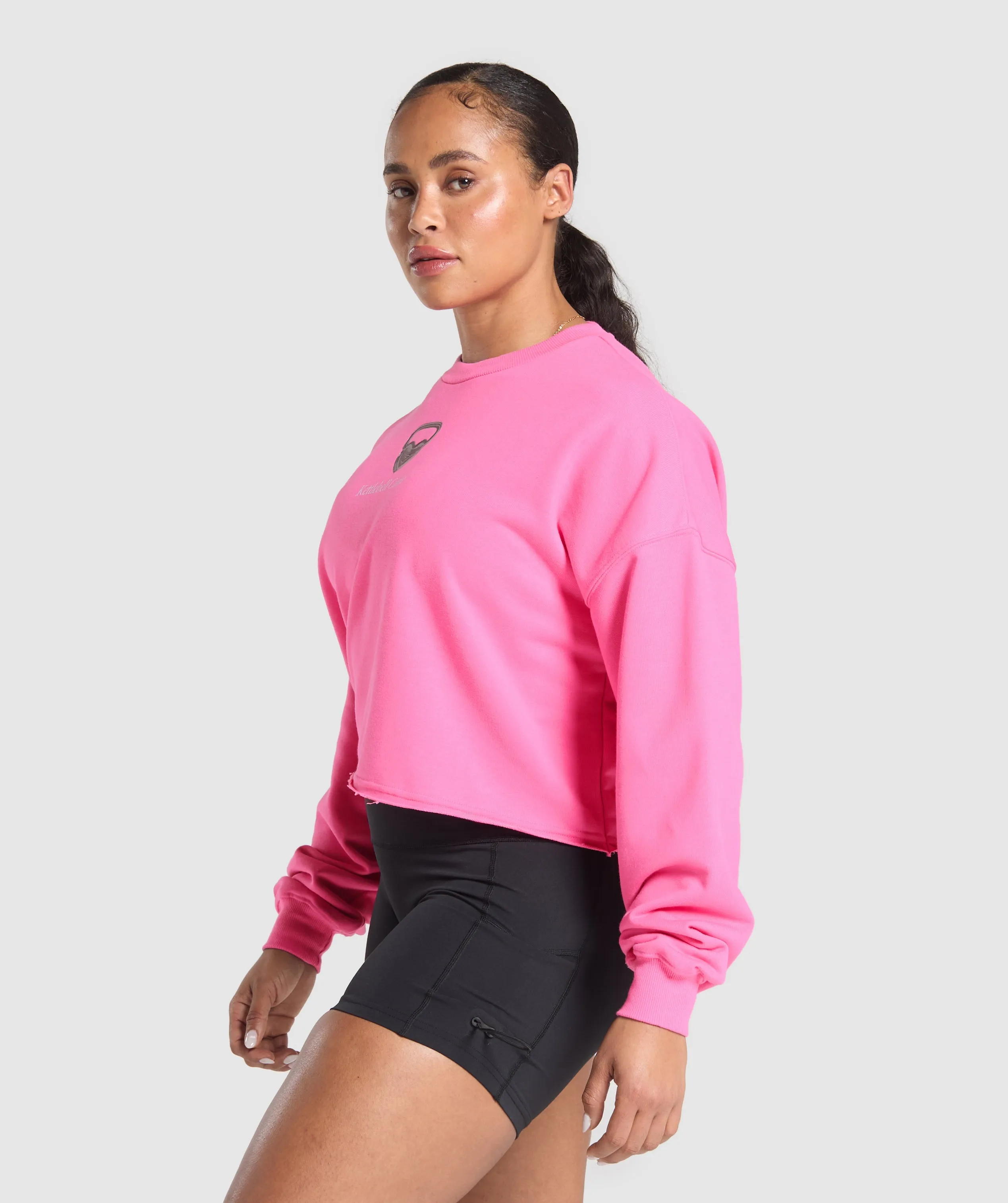 Gymshark Kettlebell Cutie Cropped Sweatshirt - Physical Pink sold by Gymshark product image thumbnail 3