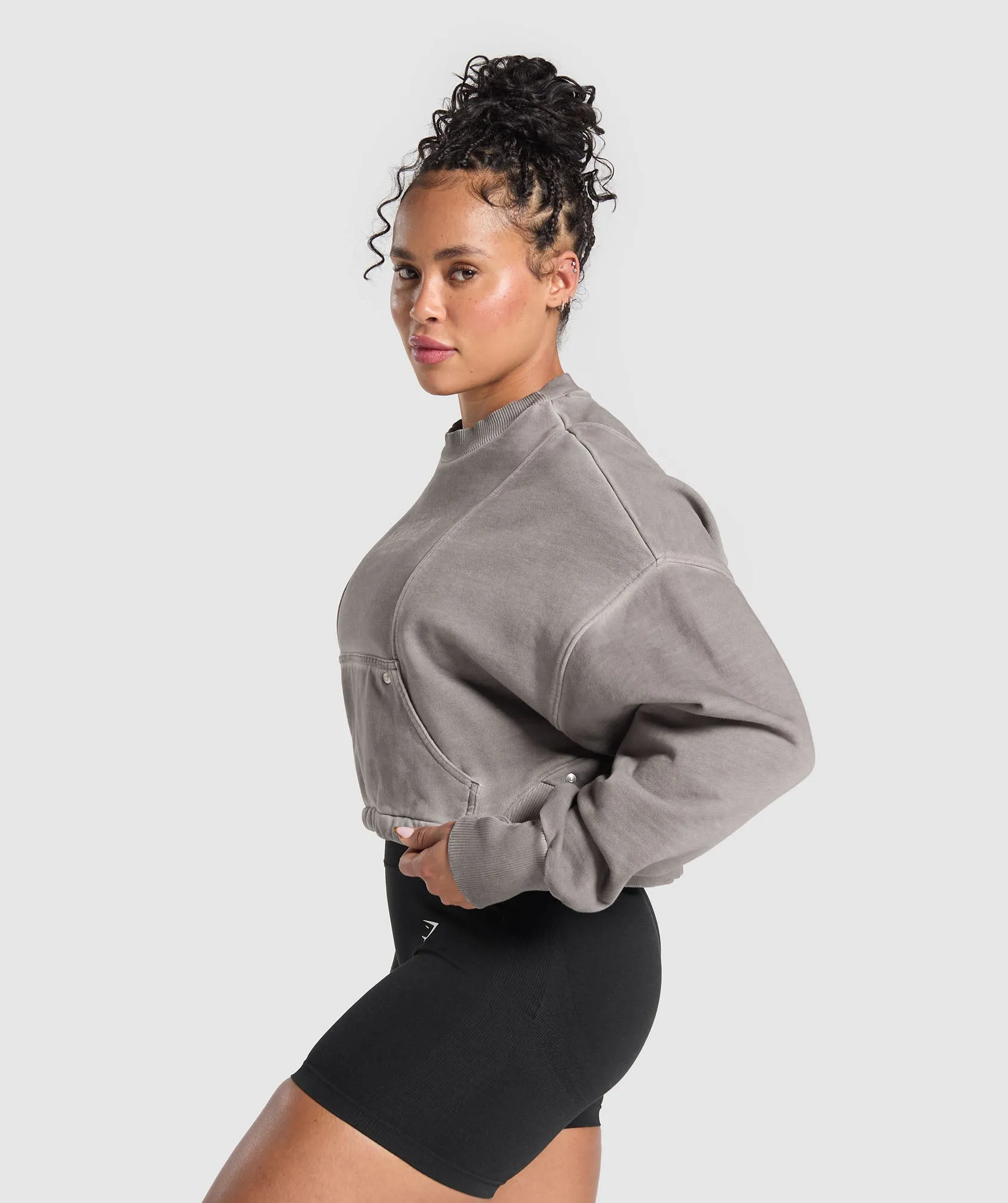 Gymshark Rest Day Heavyweight Sweatshirt - Metal Grey/Asphalt Grey sold by Gymshark product image thumbnail 3