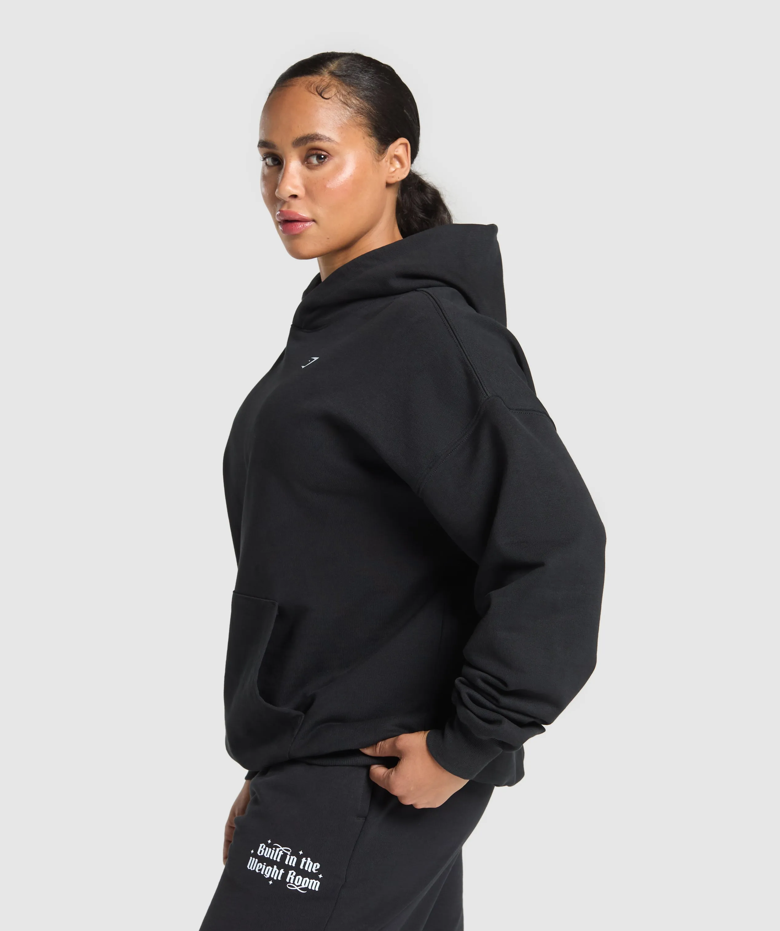 Gymshark Built In The Weight Room Hoodie - Black sold by Gymshark product image thumbnail 3