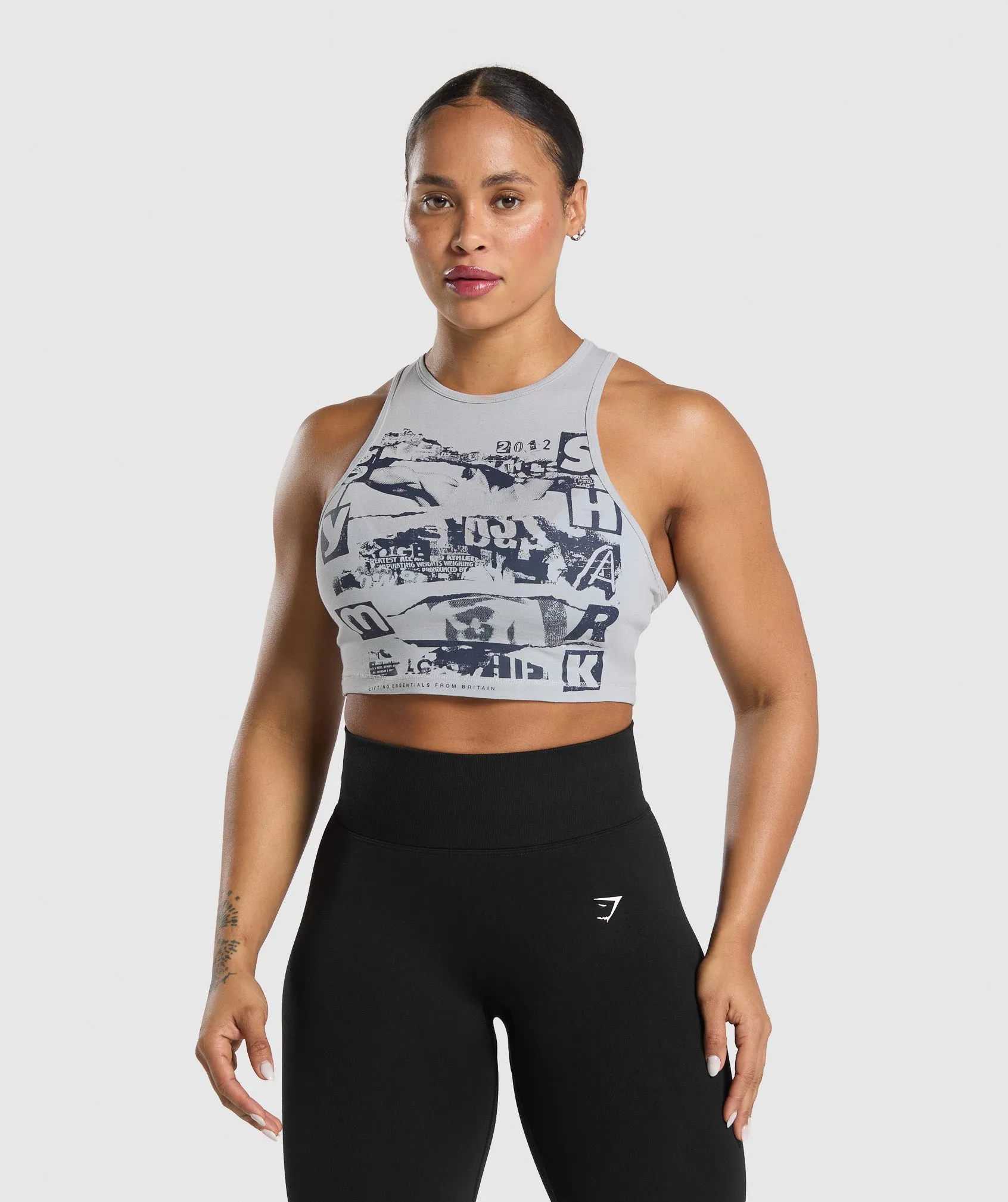 Gymshark Punk Cropped Tank - Ice Grey sold by Gymshark