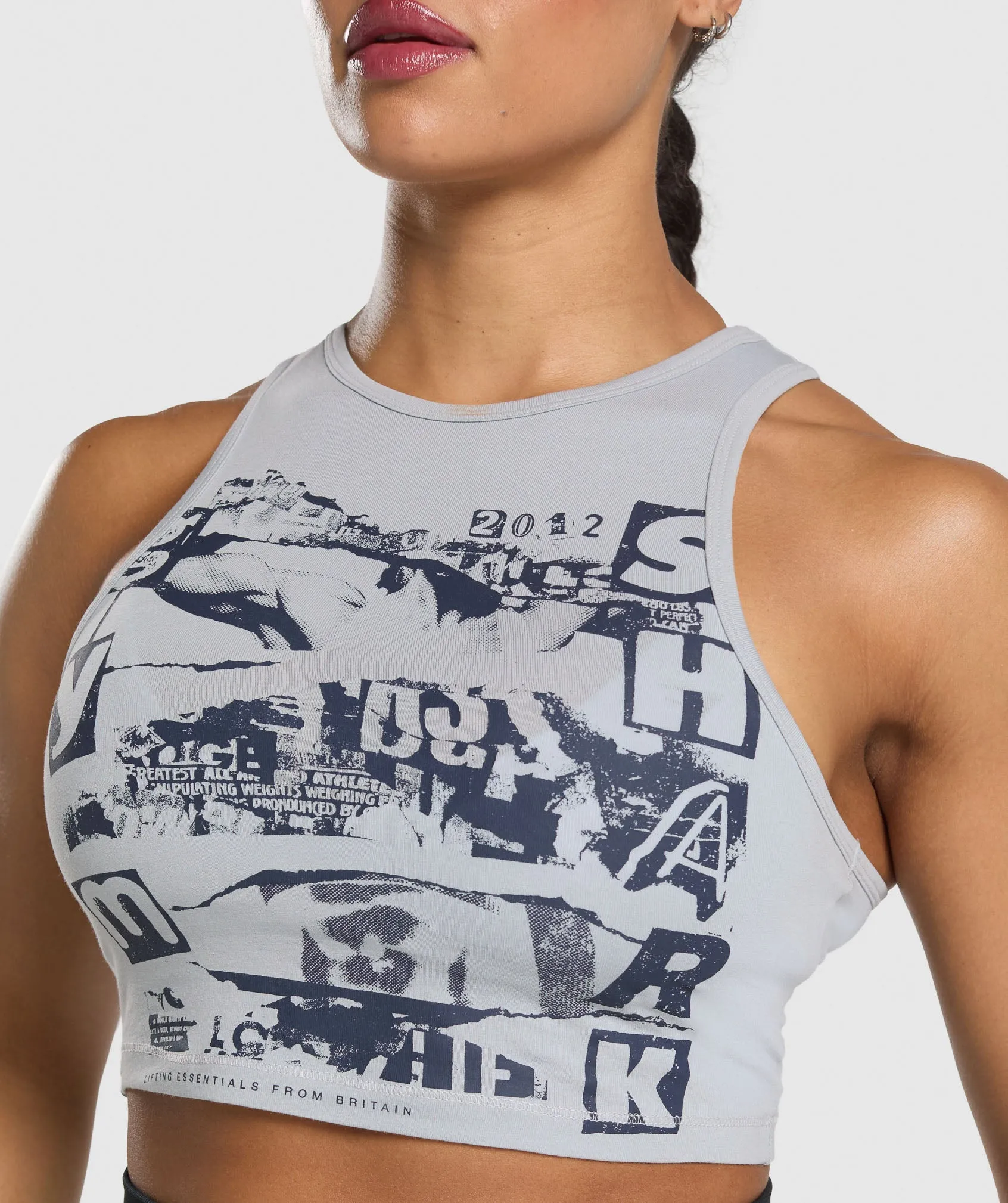 Gymshark Punk Cropped Tank - Ice Grey sold by Gymshark product image thumbnail 5
