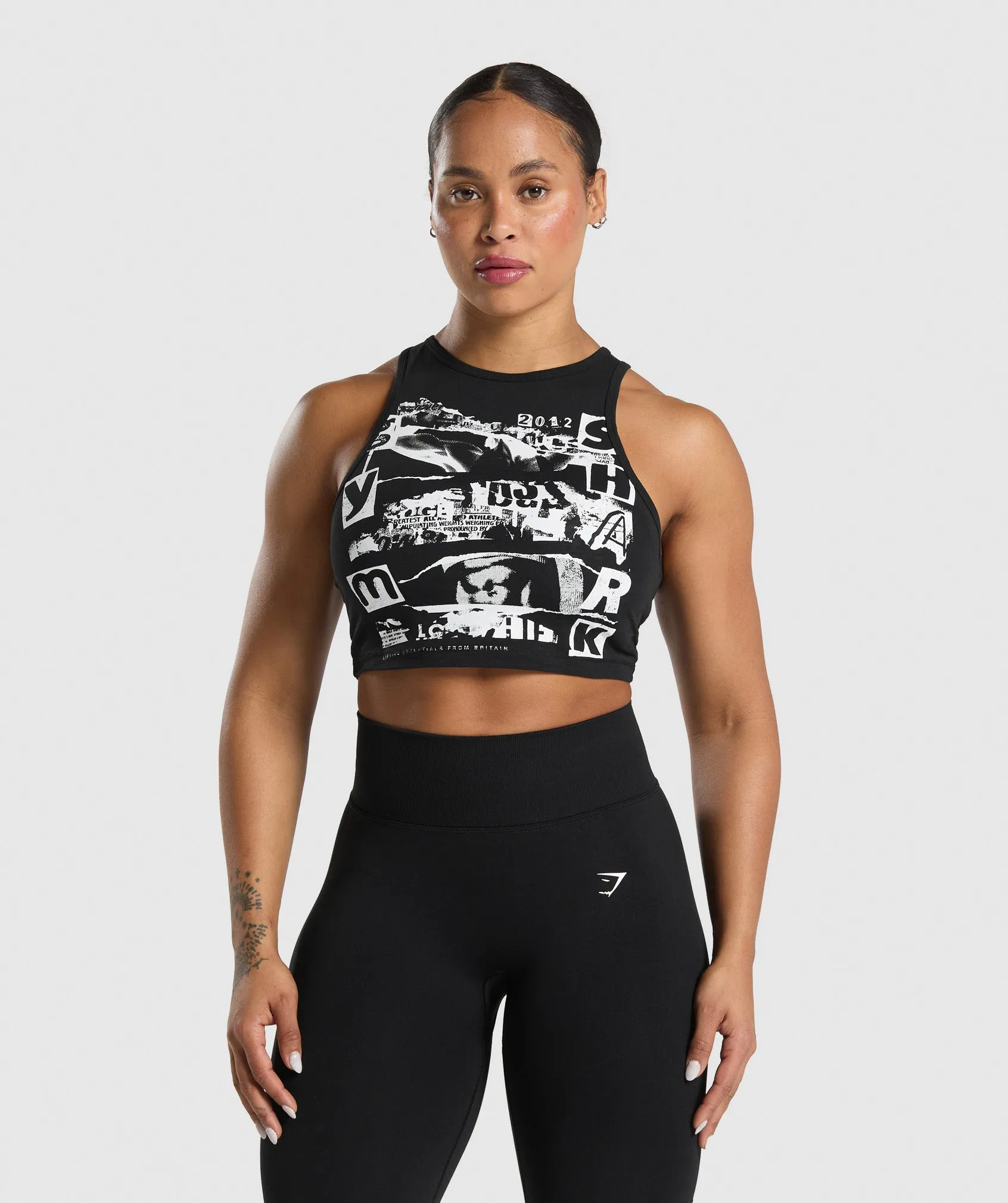Gymshark Punk Cropped Tank - Black sold by Gymshark