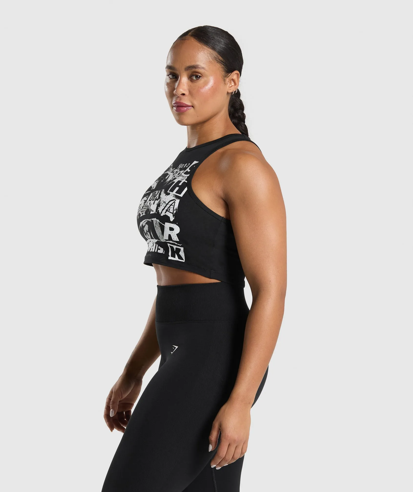 Gymshark Punk Cropped Tank - Black sold by Gymshark product image thumbnail 4
