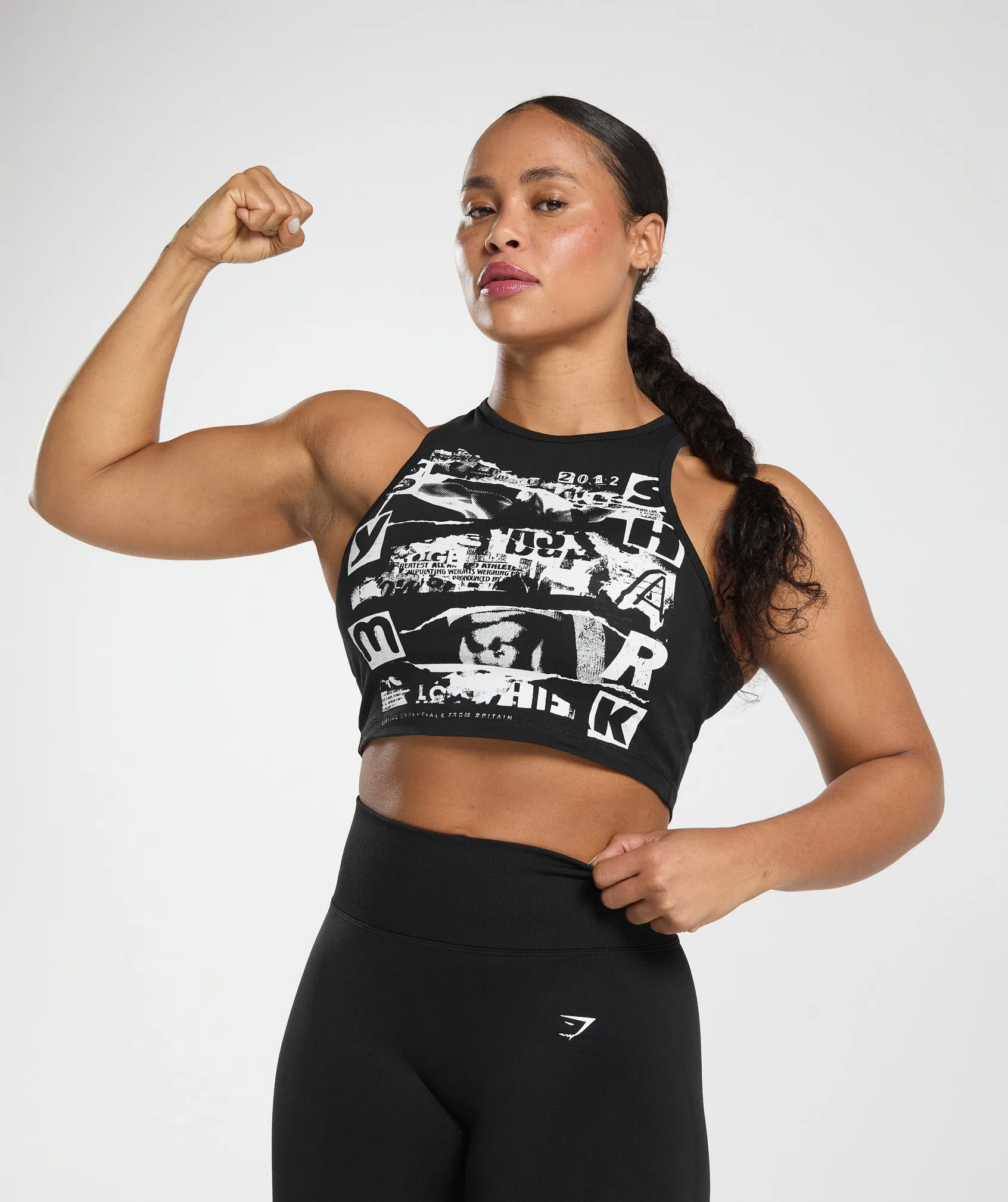 Gymshark Punk Cropped Tank - Black sold by Gymshark product image thumbnail 3