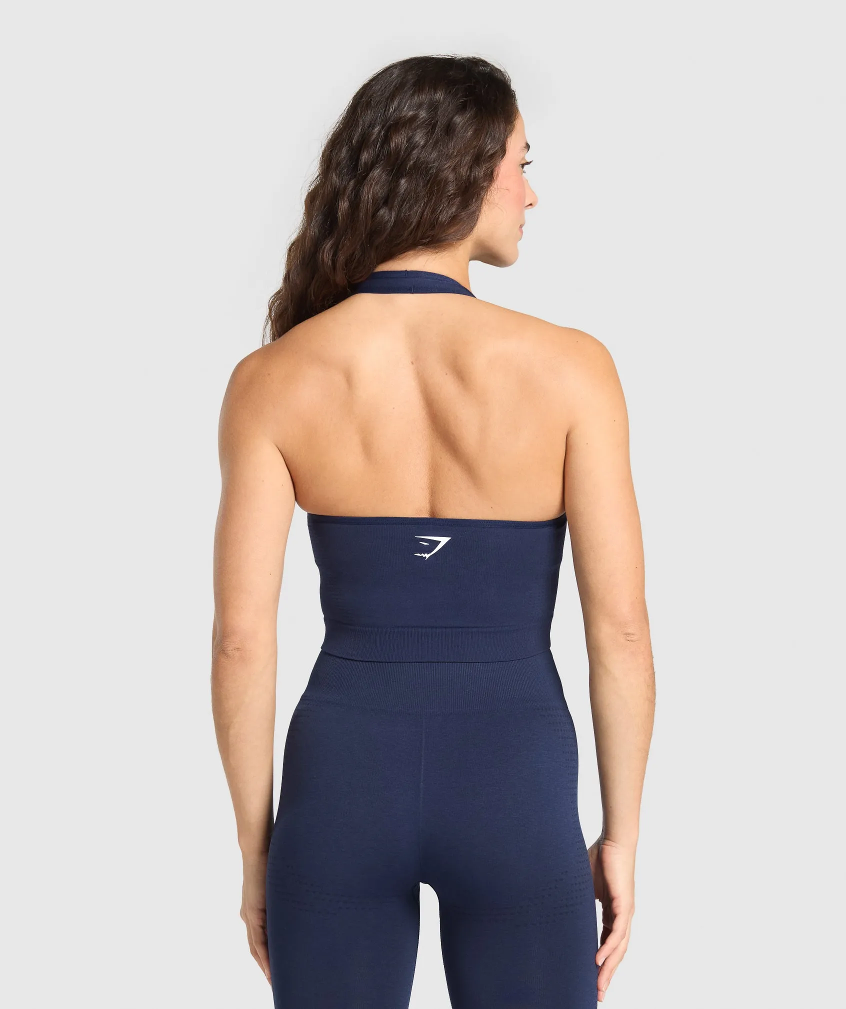 Gymshark Vital Halter Neck Tank With Shelf - Heavy Blue Marl sold by Gymshark product image thumbnail 2