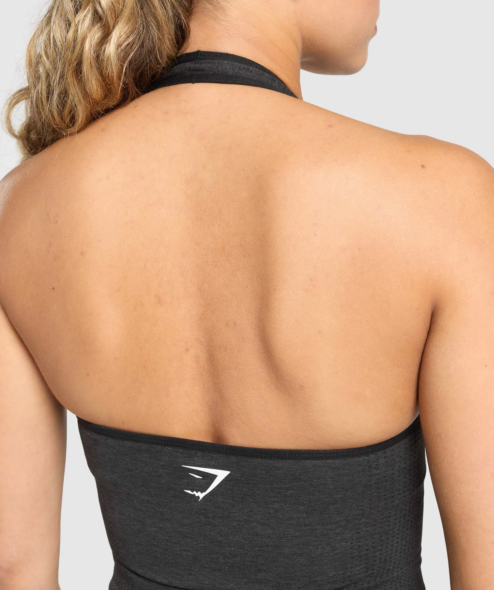 Gymshark Vital Halter Neck Tank With Shelf - Black Marl sold by Gymshark product image thumbnail 5