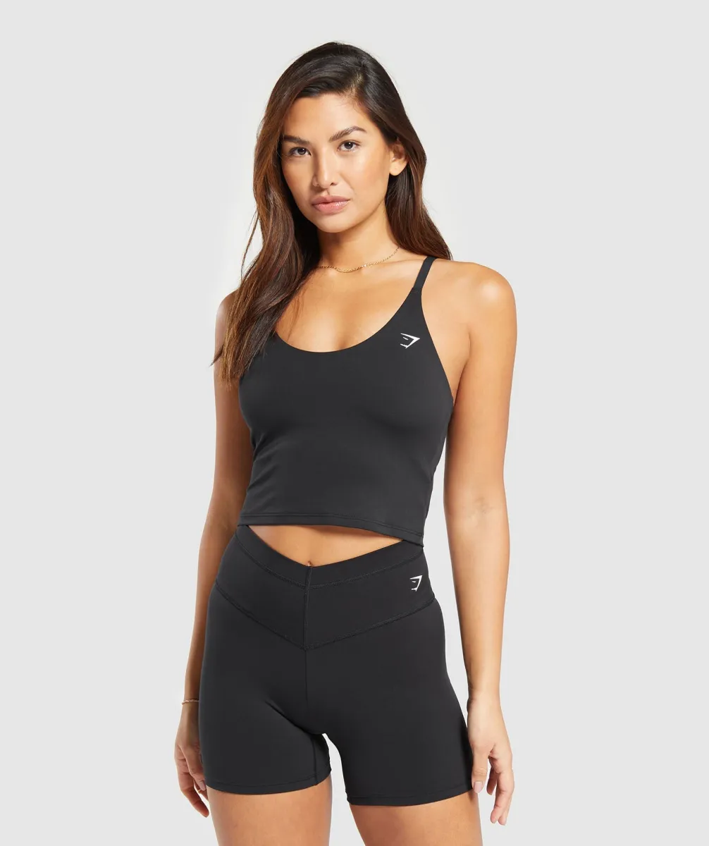 Gymshark Everyday Cami Tank With Shelf - Black sold by Gymshark