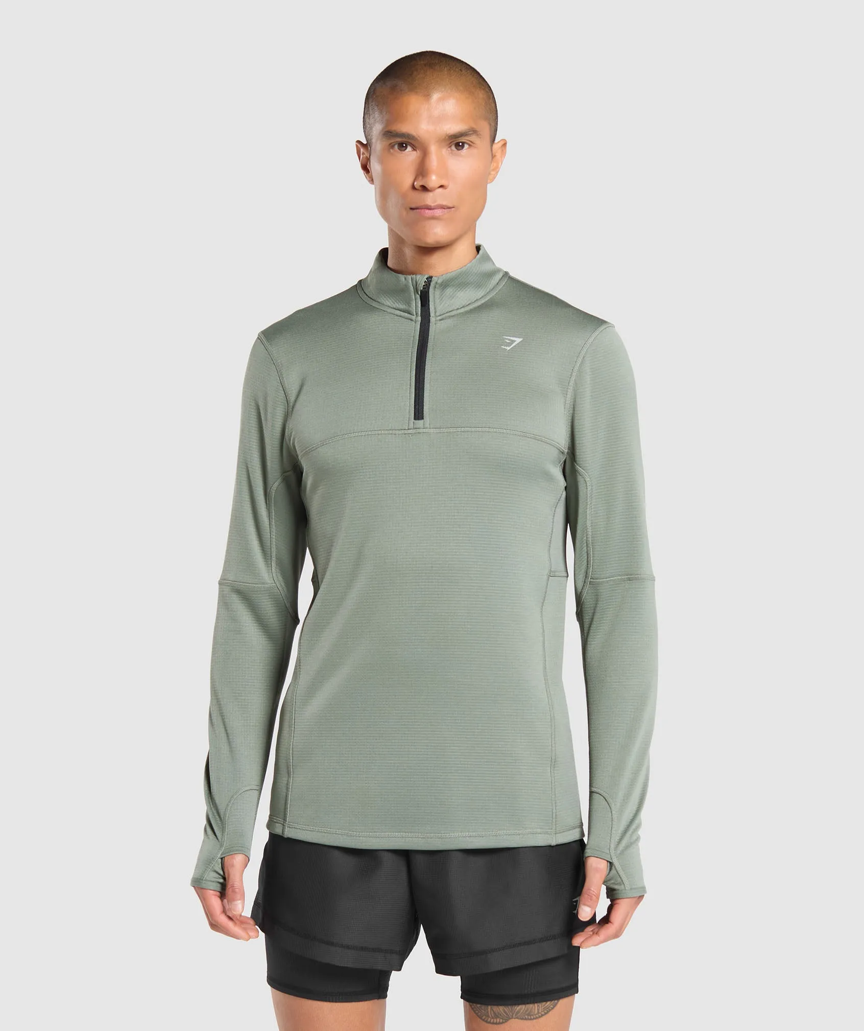 Gymshark Running 1/4 Zip - Unit Green sold by Gymshark