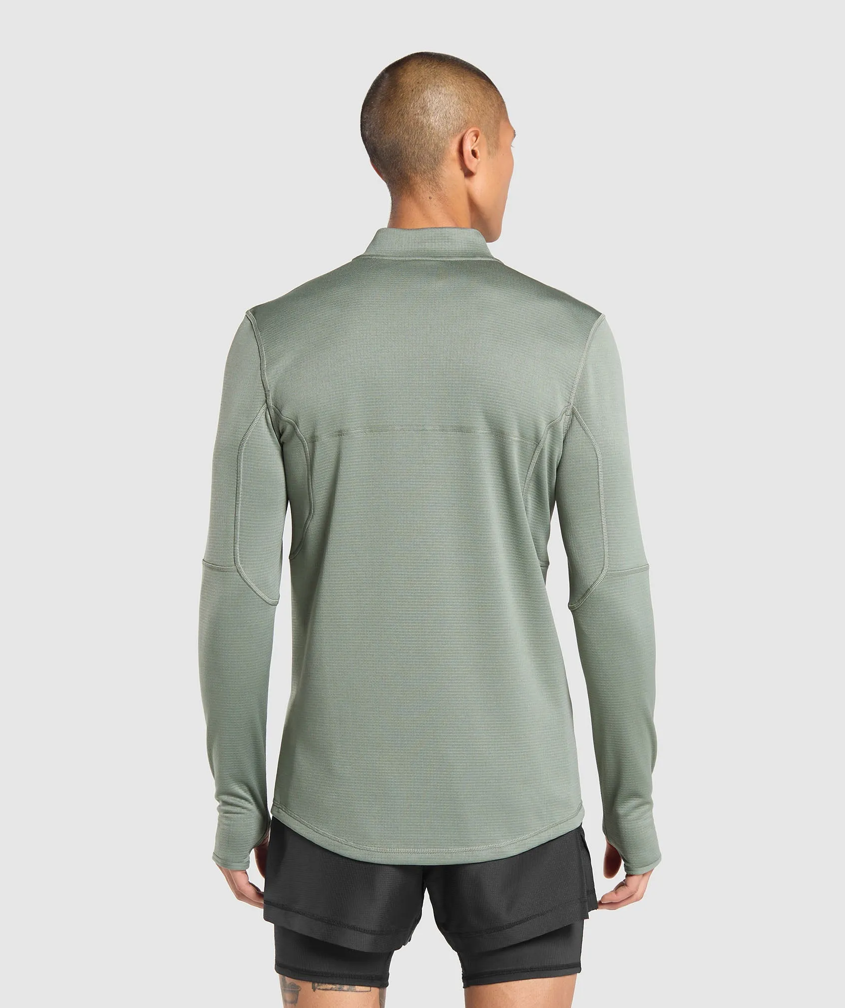 Gymshark Running 1/4 Zip - Unit Green sold by Gymshark product image thumbnail 2