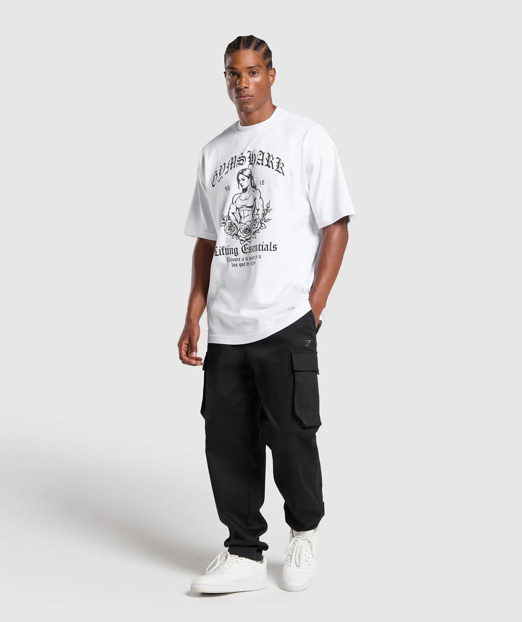 Gymshark Hispanic Inspired Oversized Graphic T-Shirt - White sold by Gymshark product image thumbnail 3