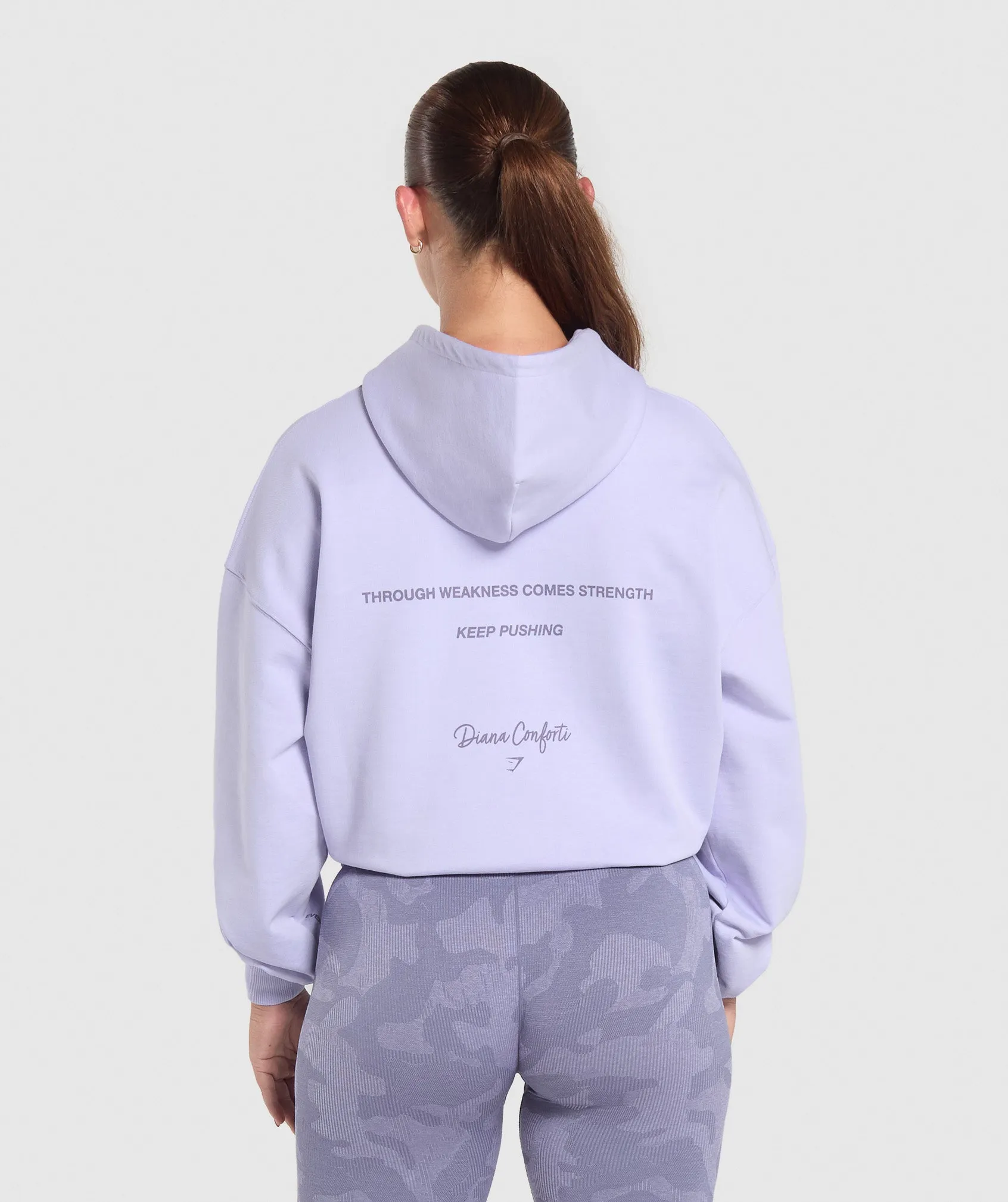 GS X Diana Oversized Graphic Hoodie - Powdered Lilac sold by Gymshark