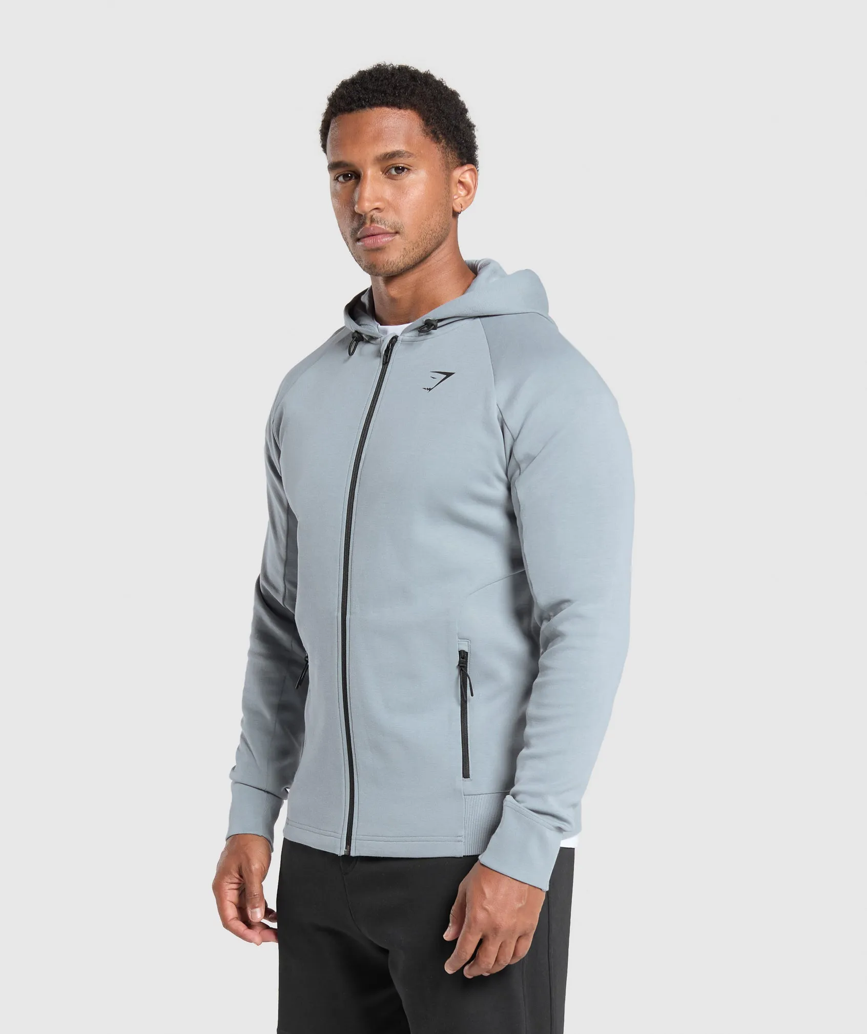 Gymshark Interlock Tech Zip Up Hoodie - Denim Grey sold by Gymshark product image thumbnail 2