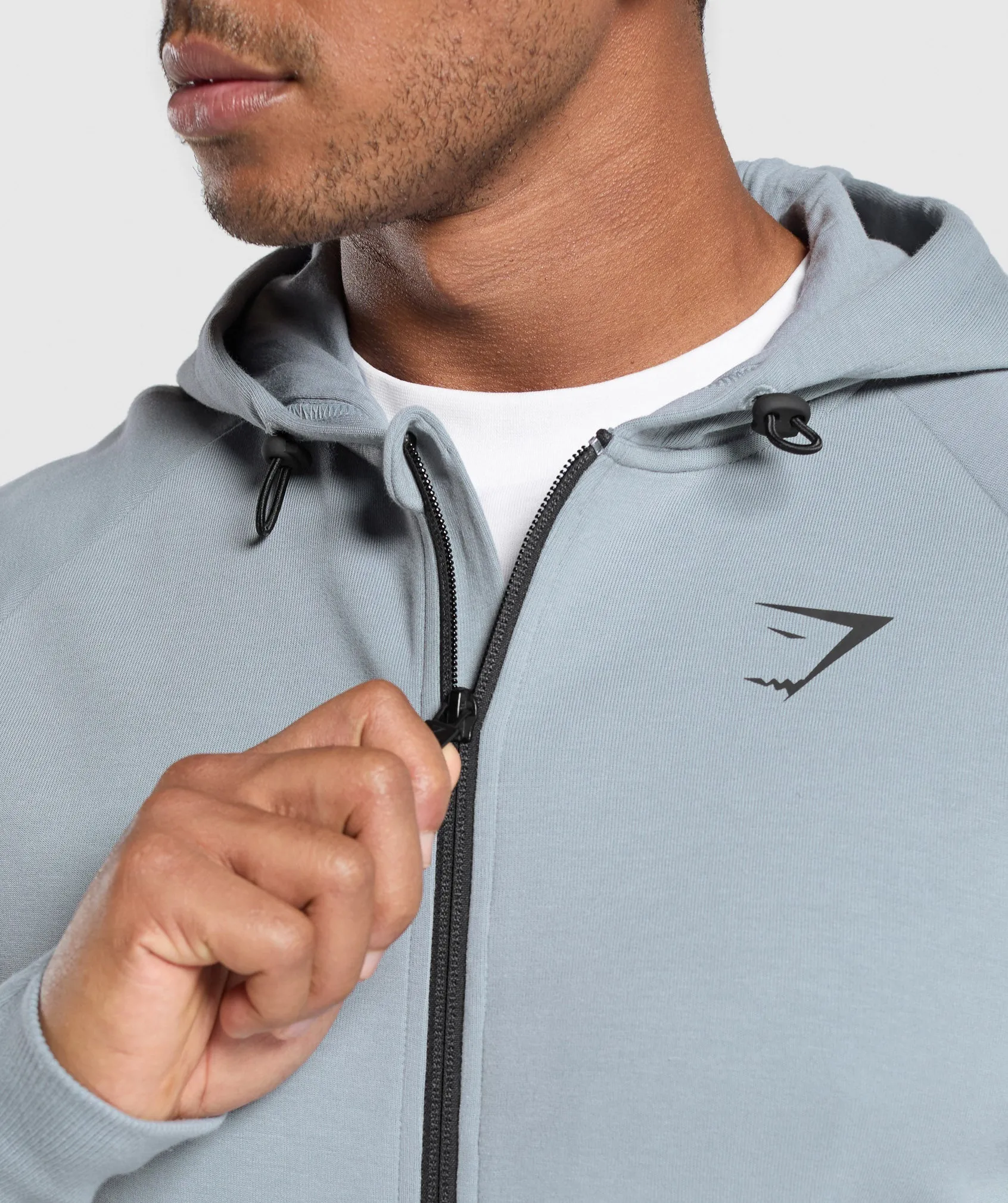 Gymshark Interlock Tech Zip Up Hoodie - Denim Grey sold by Gymshark product image thumbnail 5