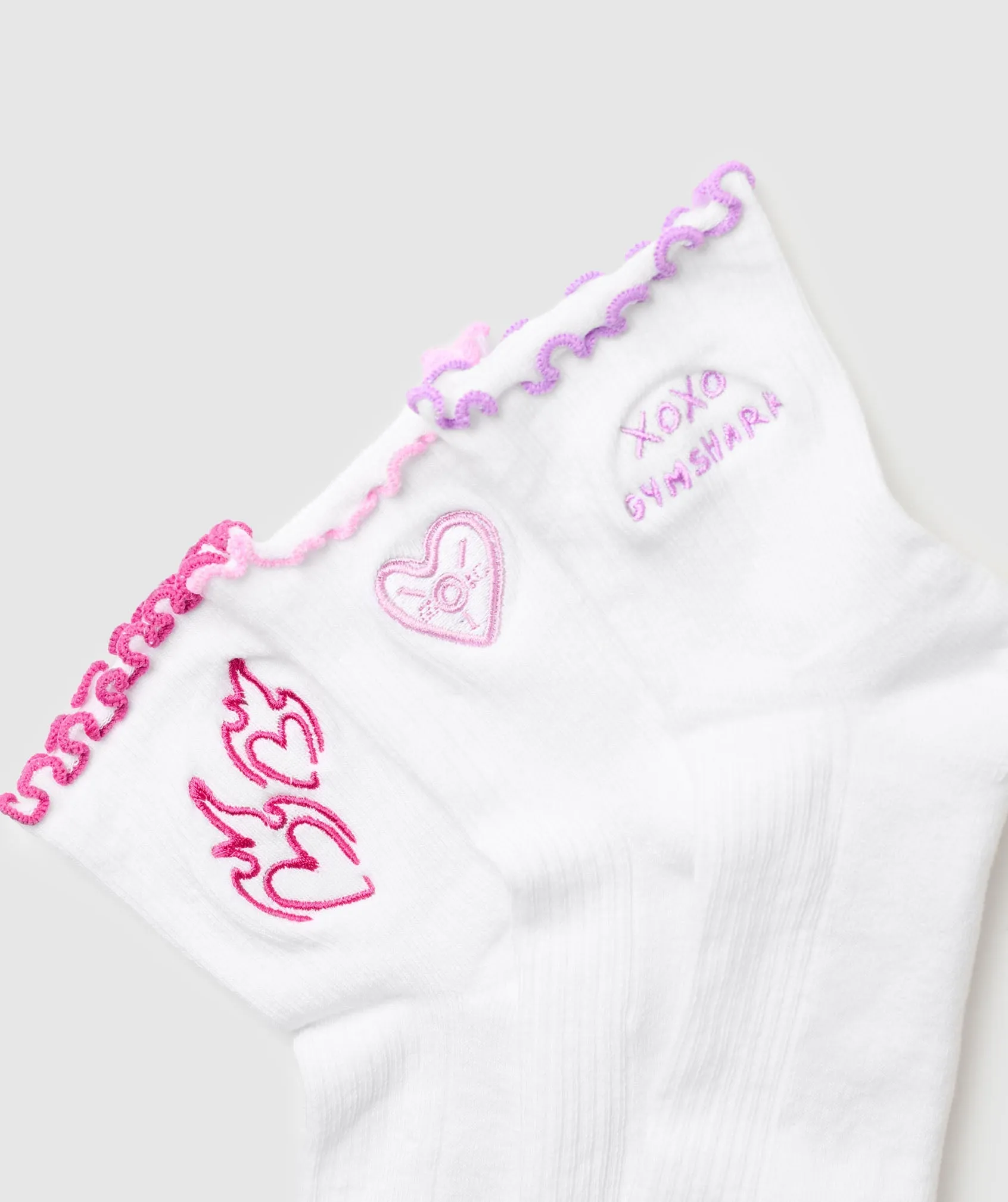 Gymshark Frill Midi Sock 3pk - White/Sour Pink/Active Purple/Winning Pink sold by Gymshark product image thumbnail 3