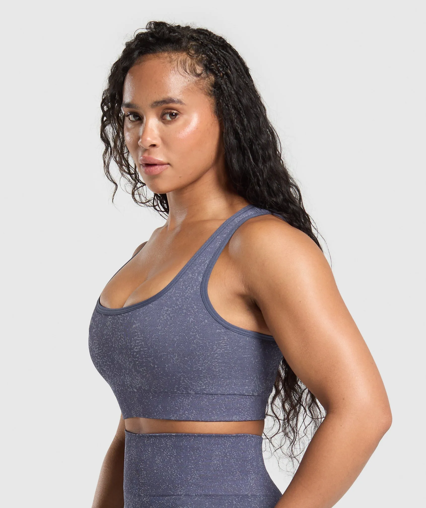 Gymshark Adapt Fleck Sports Bra - Weighted Purple/Metal Purple sold by Gymshark product image thumbnail 3