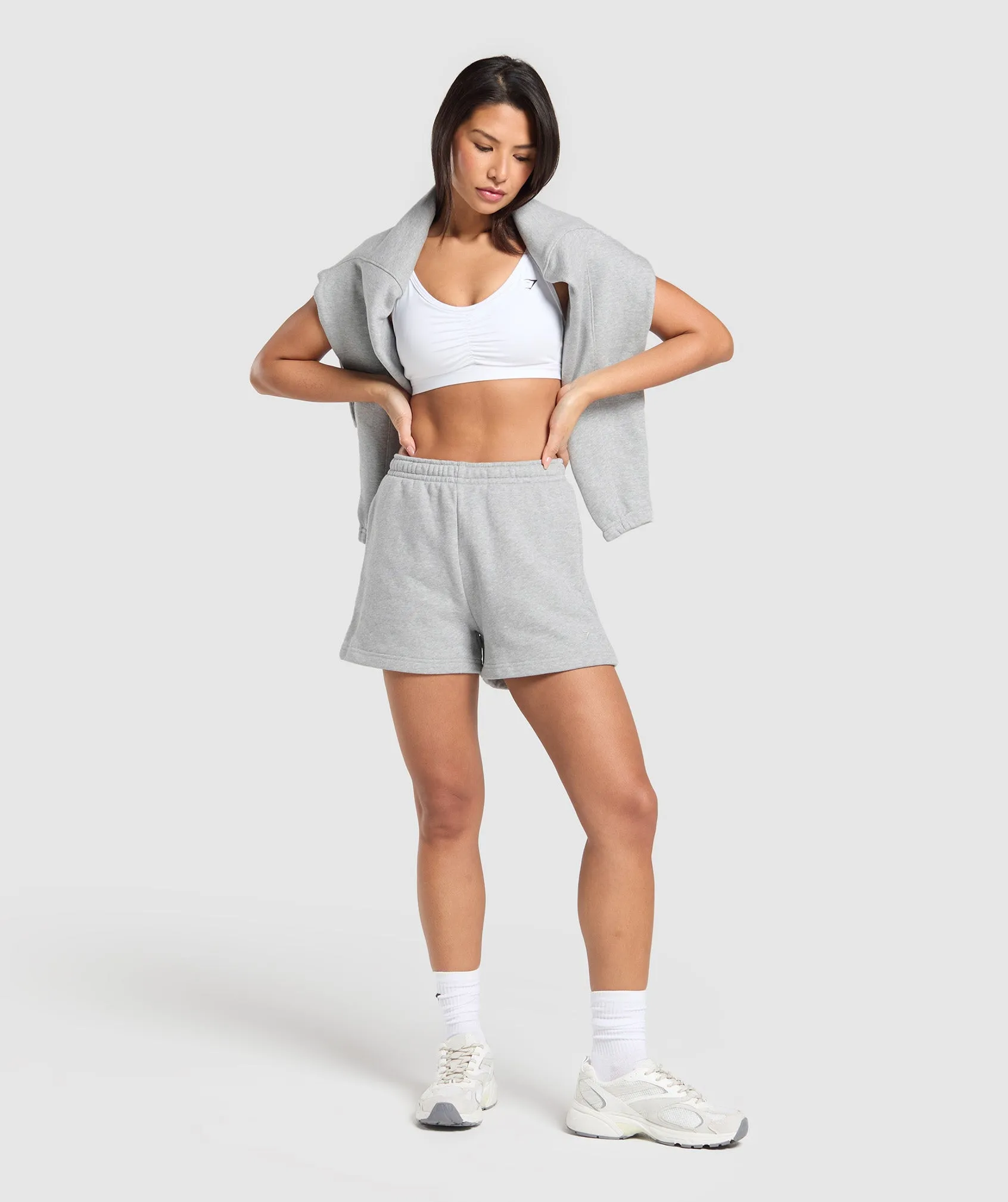 Gymshark Rest Day Sweats 2.0 Shorts - Light Grey Core Marl sold by Gymshark product image thumbnail 4