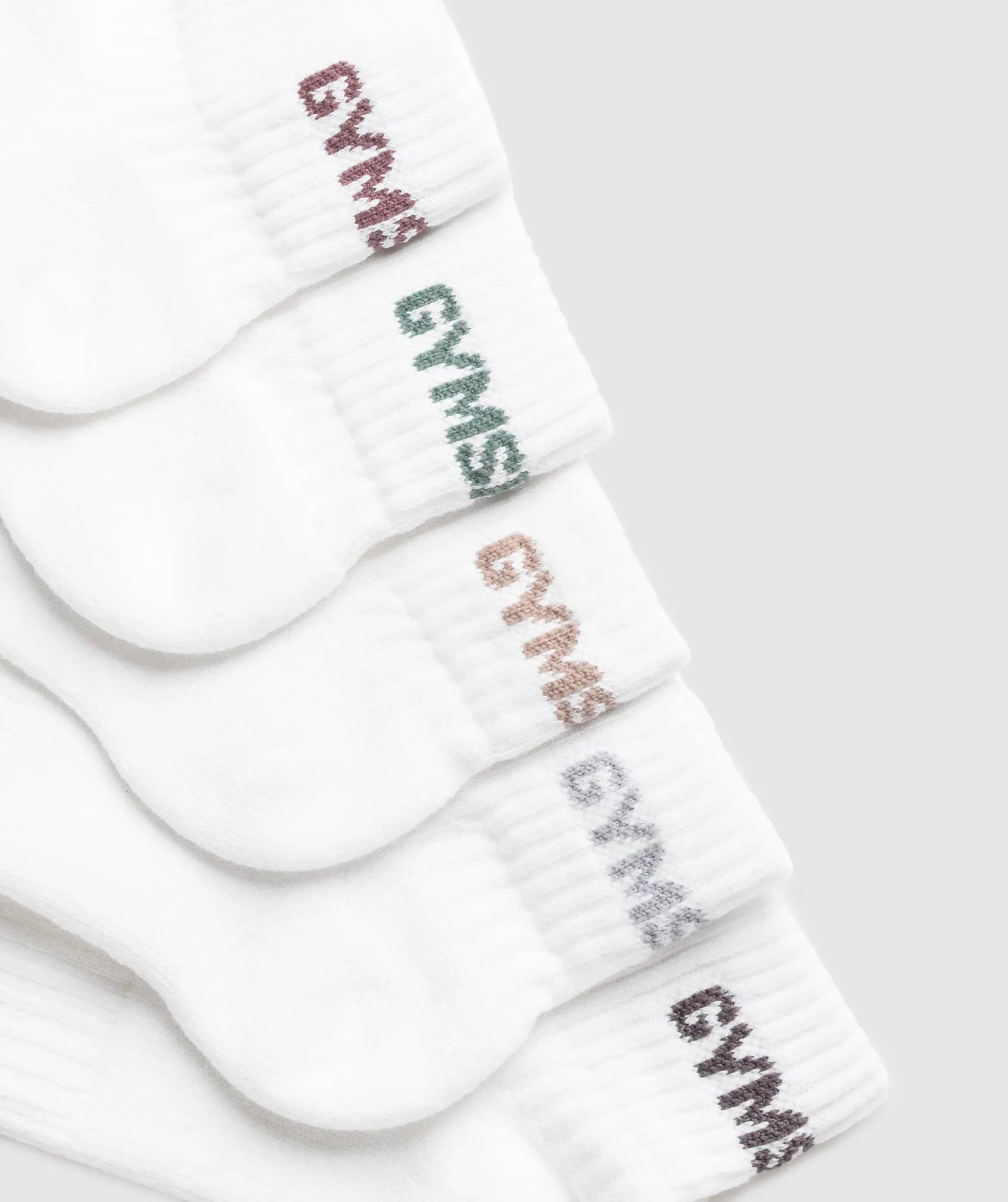 Gymshark Quarter Socks 5pk - Metal Purple/Rest Pink/Calm Pink/Celeste Blue/Brushed Purple sold by Gymshark product image thumbnail 2