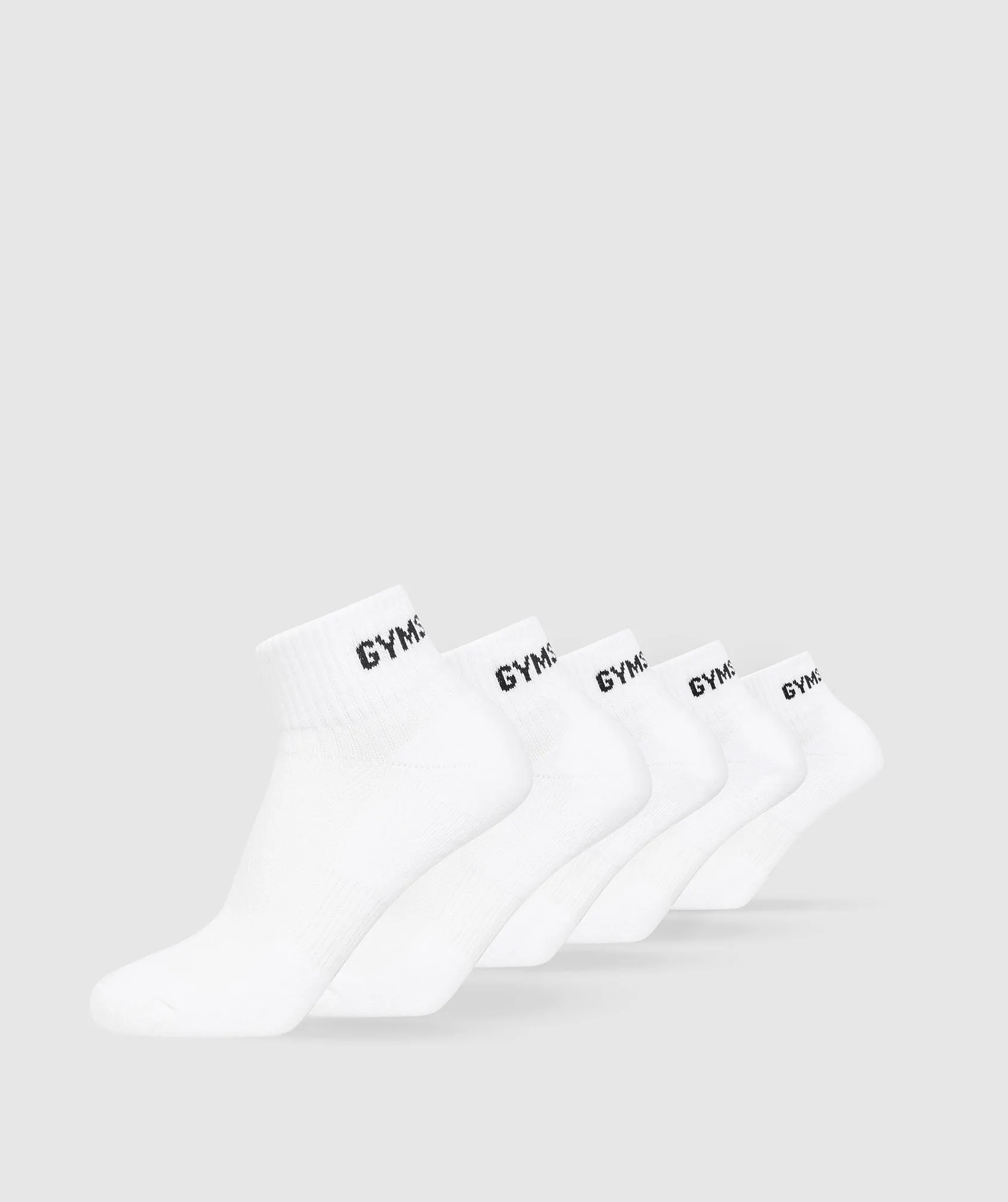 Gymshark Quarter Socks 5pk - White sold by Gymshark