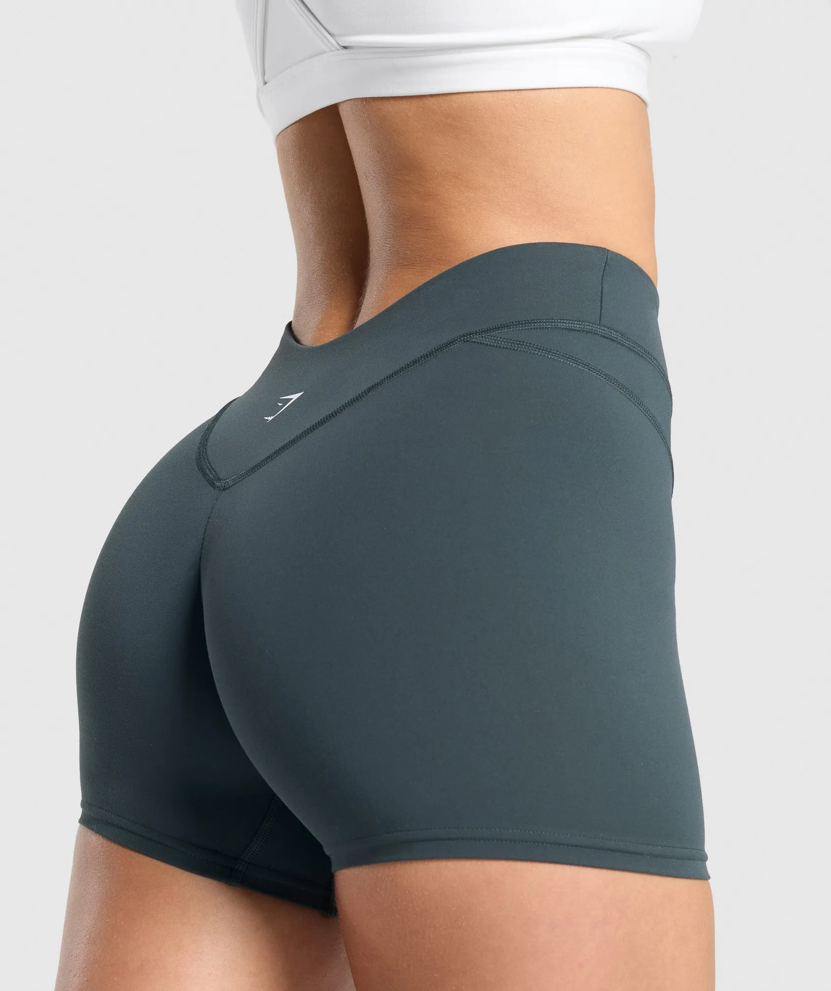 Gymshark Dipped Waistband Shorts - Darkest Teal sold by Gymshark product image thumbnail 4