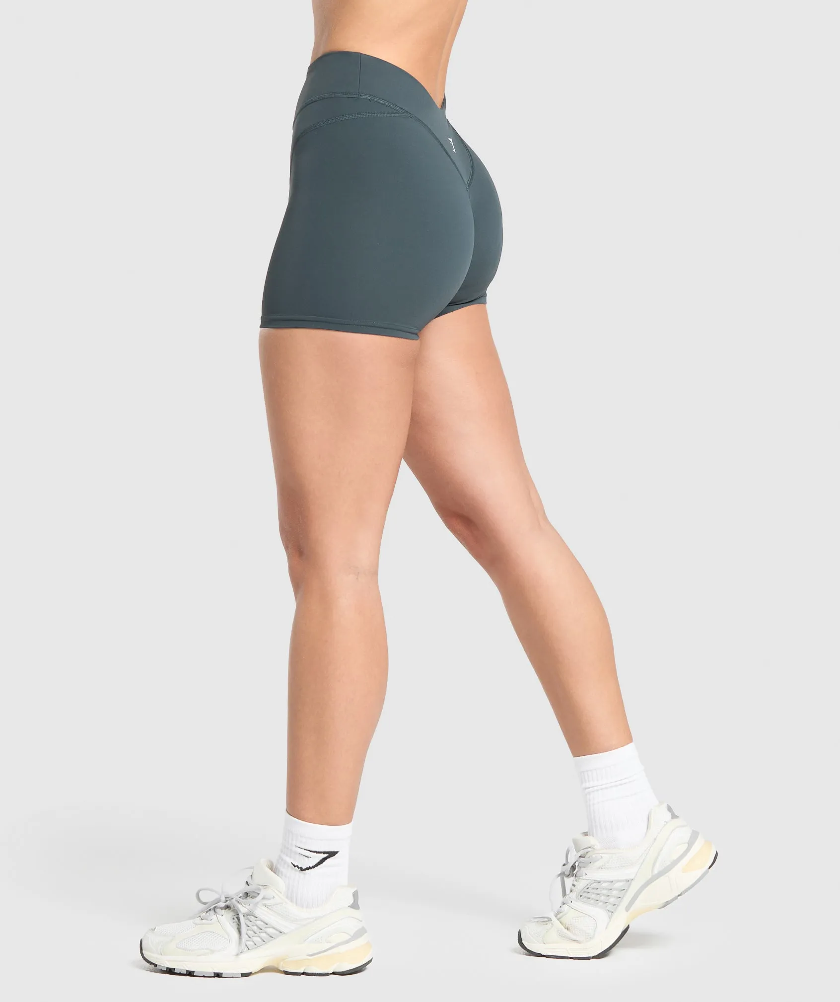 Gymshark Dipped Waistband Shorts - Darkest Teal sold by Gymshark product image thumbnail 3