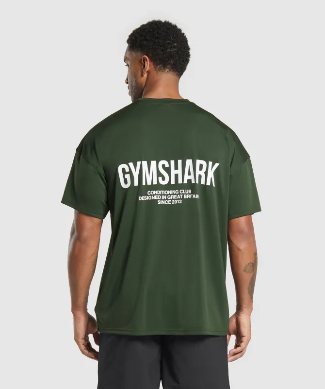 Gymshark Conditioning Club Oversized T-Shirt - Trail Green sold by Gymshark