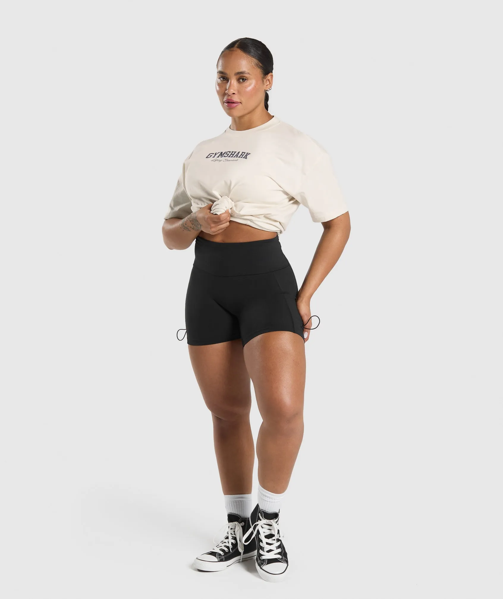 Gymshark Lifting Essentials Graphic Oversized T-Shirt - Oat White sold by Gymshark product image thumbnail 4