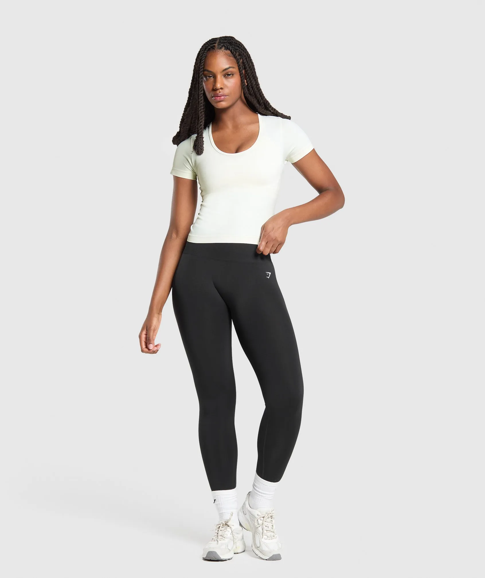 Gymshark Everyday Seamless Tight Fit Crew Neck Tee - Soft White sold by Gymshark product image thumbnail 5