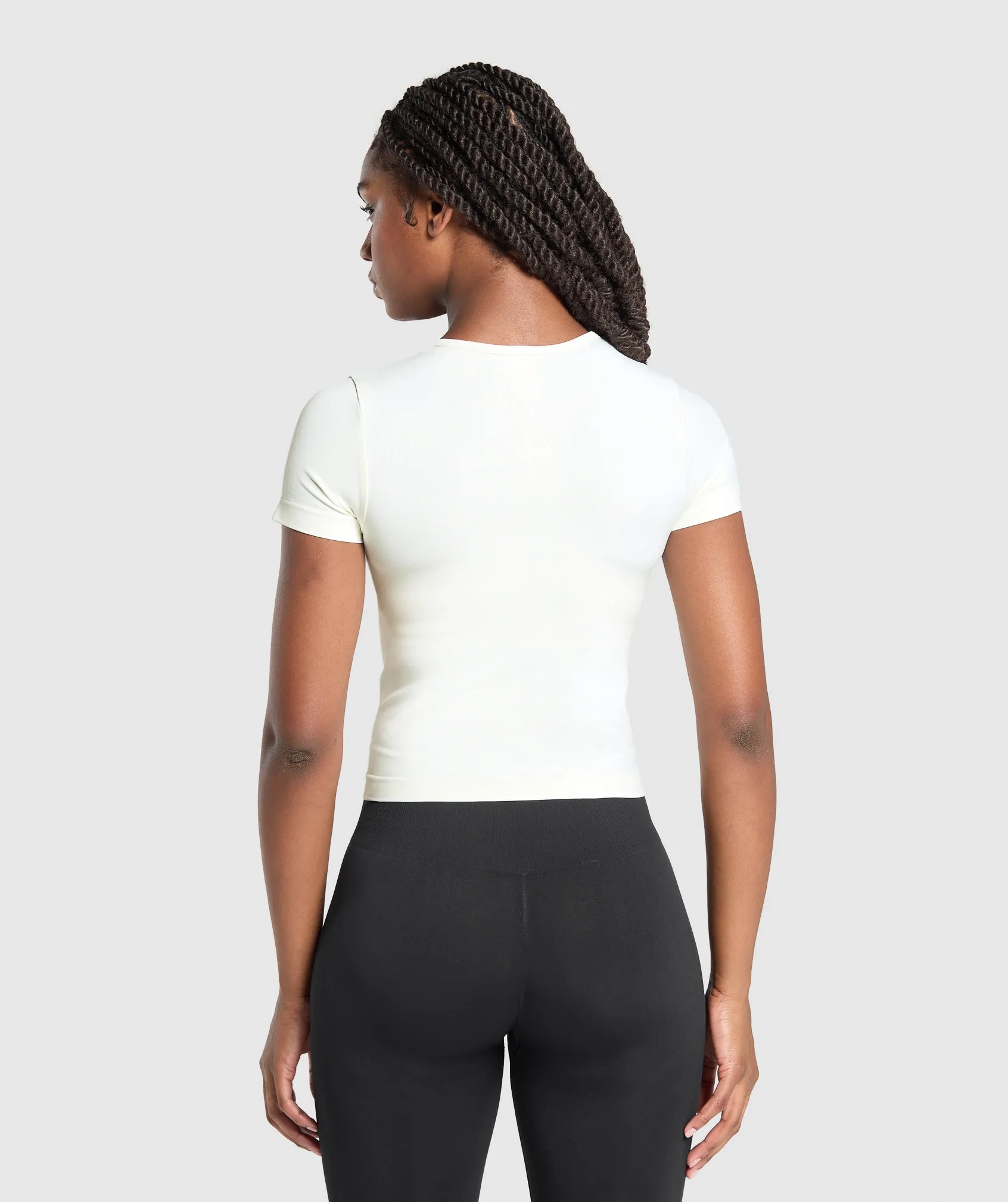 Gymshark Everyday Seamless Tight Fit Crew Neck Tee - Soft White sold by Gymshark product image thumbnail 3