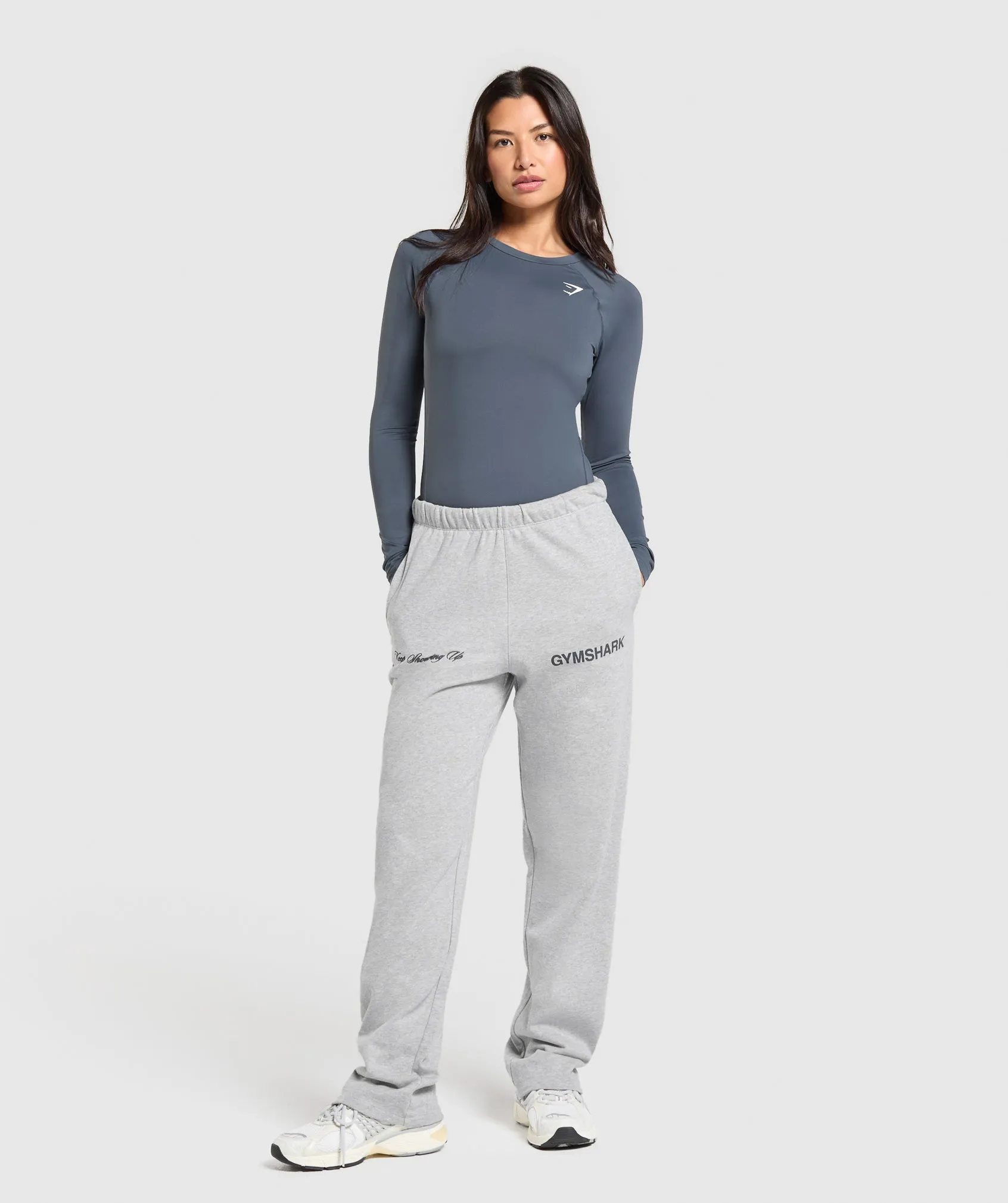Gymshark Training Baselayer Long Sleeve Top - Titanium Blue sold by Gymshark product image thumbnail 4