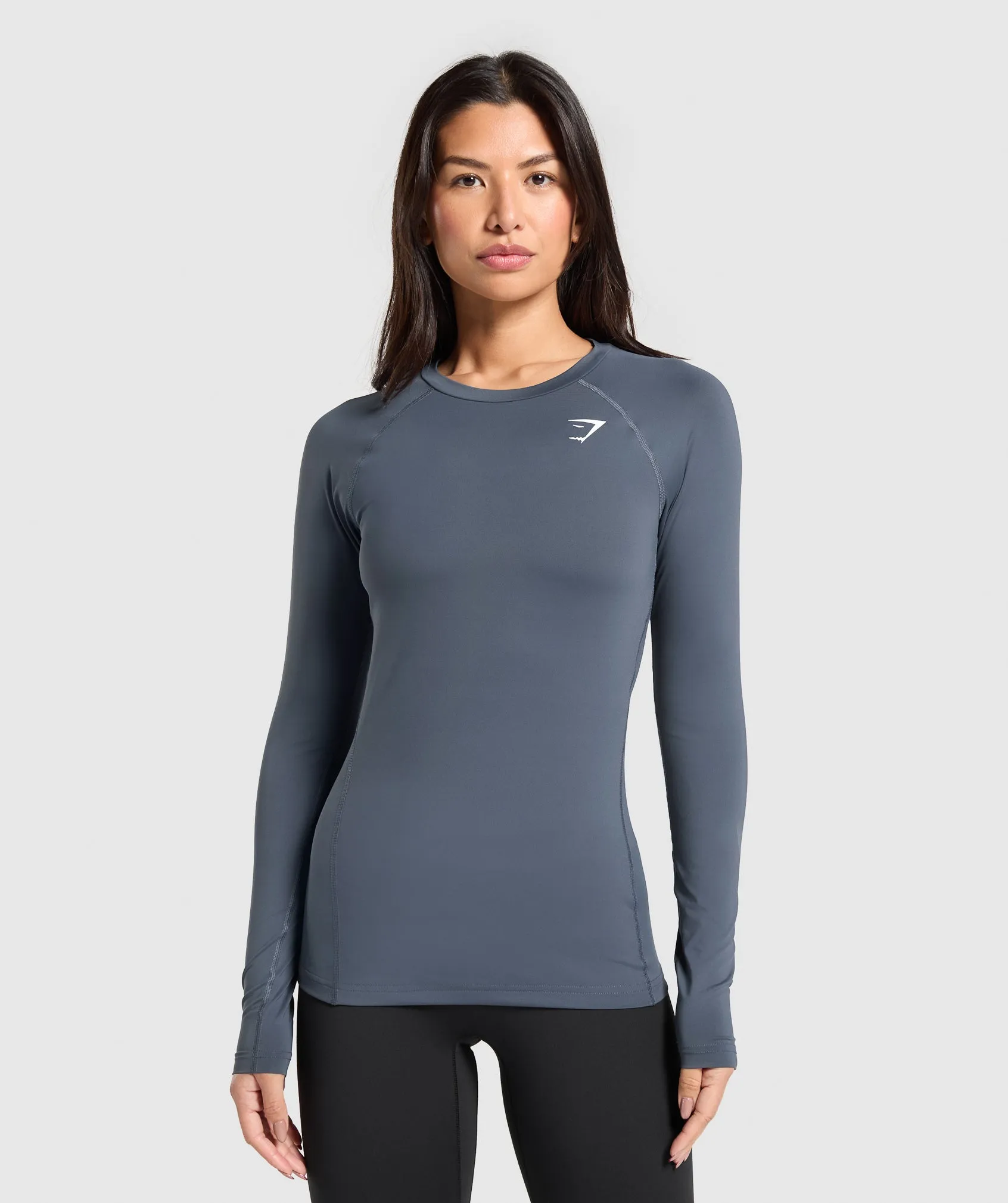 Gymshark Training Baselayer Long Sleeve Top - Titanium Blue sold by Gymshark