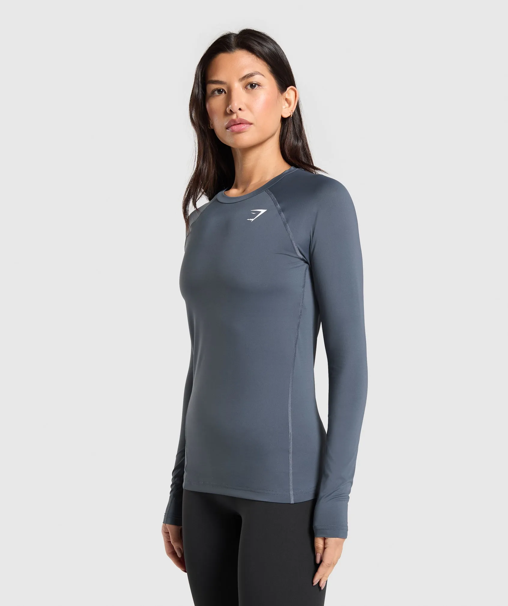 Gymshark Training Baselayer Long Sleeve Top - Titanium Blue sold by Gymshark product image thumbnail 3