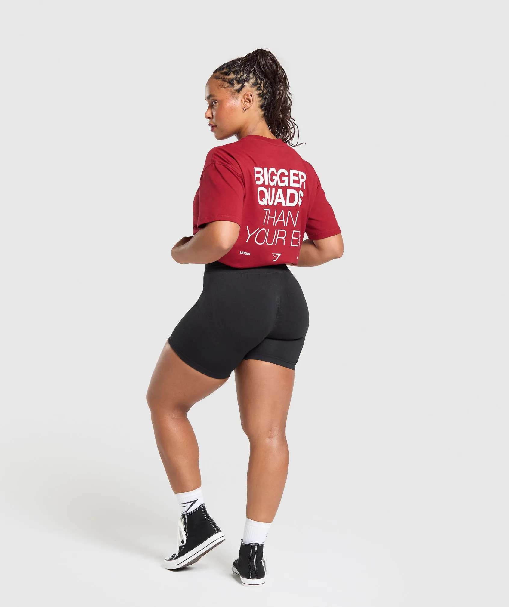 Gymshark Bigger Quads Than Your Ex T-Shirt - Reps Red sold by Gymshark product image thumbnail 3