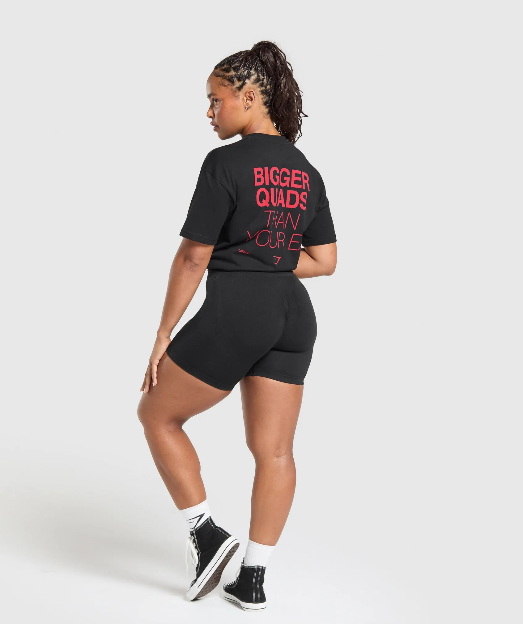 Gymshark Bigger Quads Than Your Ex T-Shirt - Black sold by Gymshark product image thumbnail 3