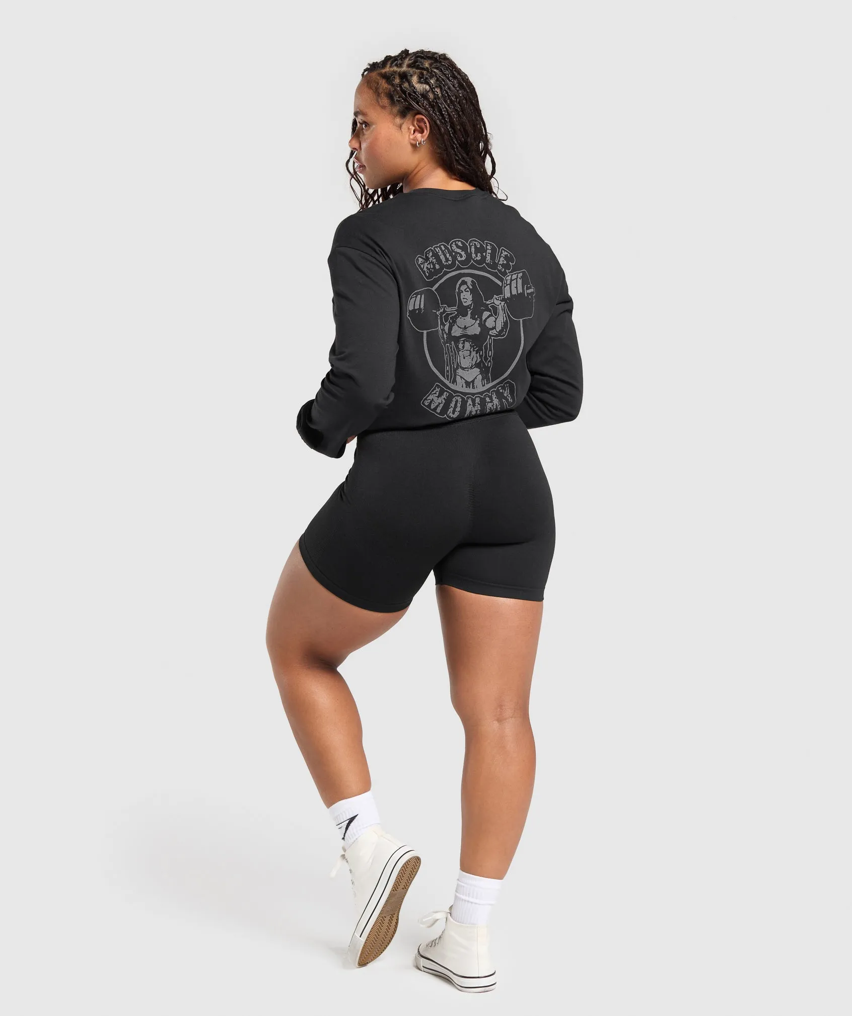 Gymshark Gritty Muscle Mommy Long Sleeve Top - Black sold by Gymshark product image thumbnail 4