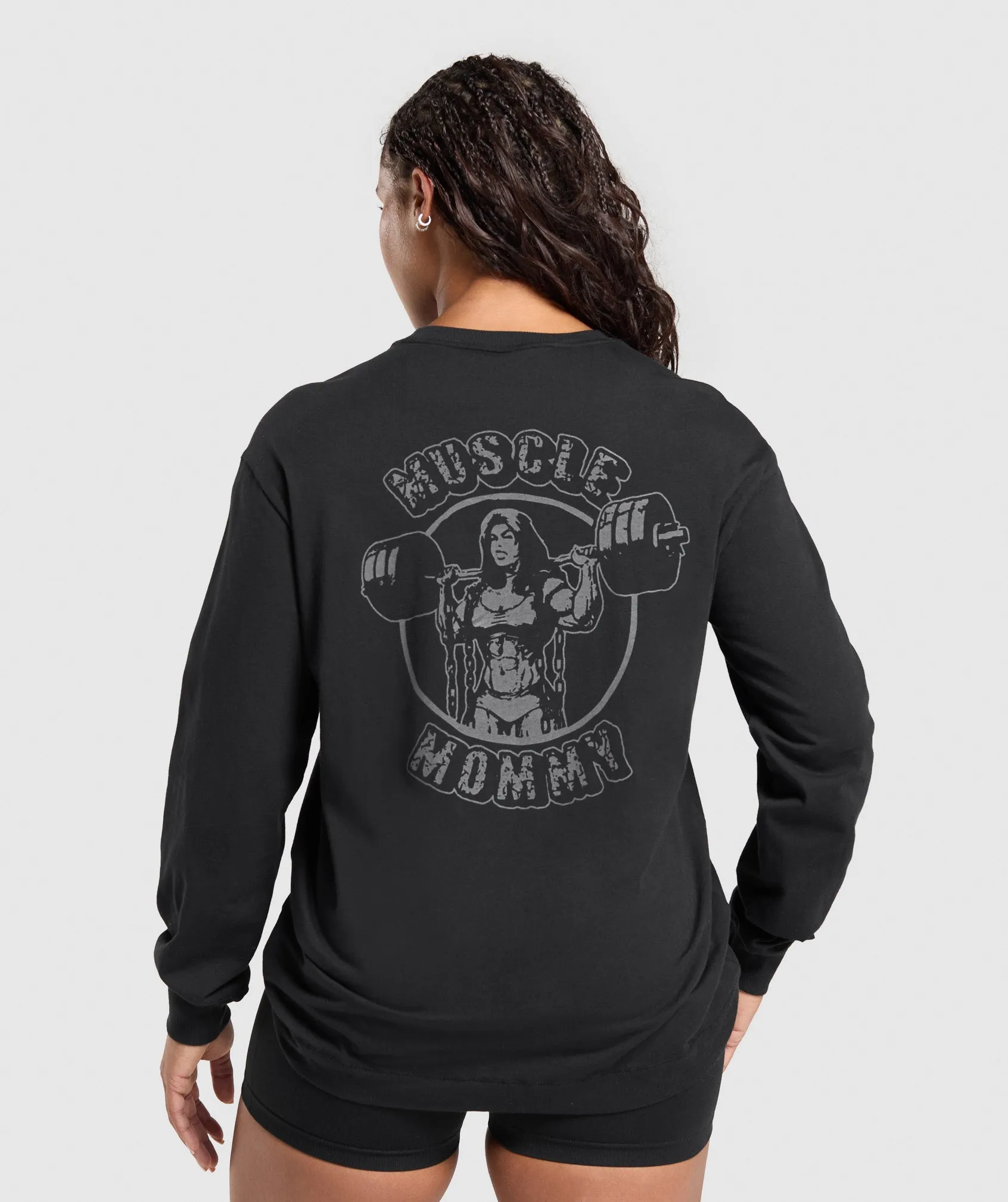 Gymshark Gritty Muscle Mommy Long Sleeve Top - Black sold by Gymshark