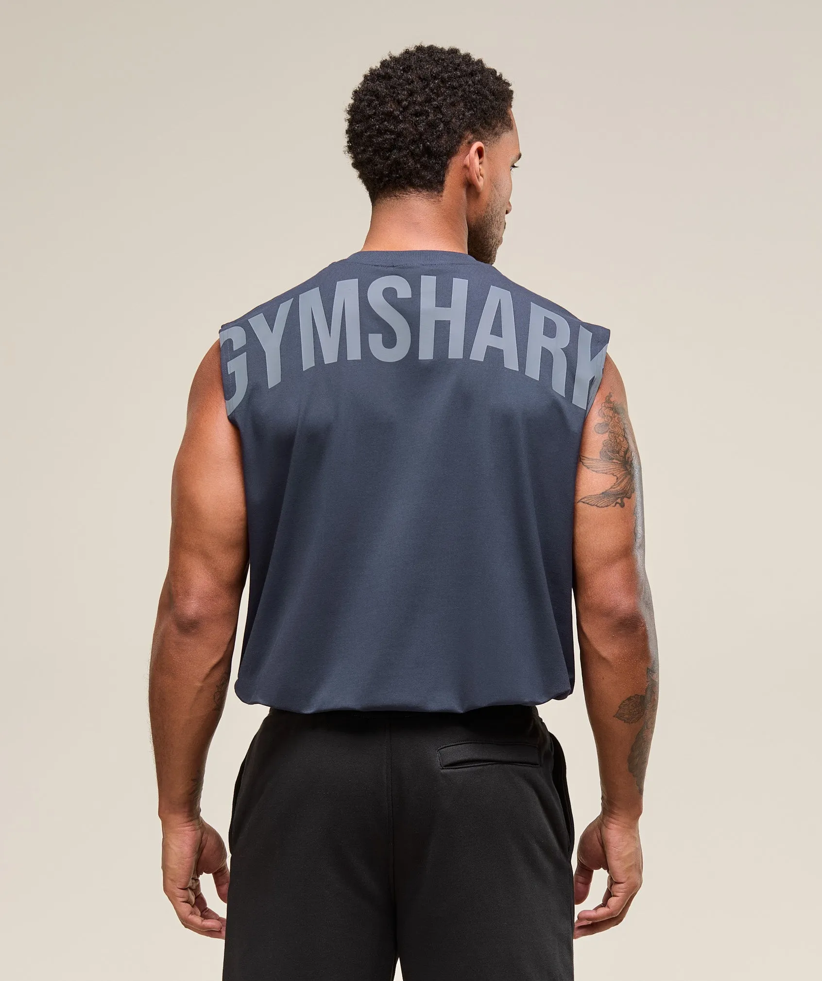 Gymshark Power Cut Off Tank - Heavy Blue sold by Gymshark product image thumbnail 3