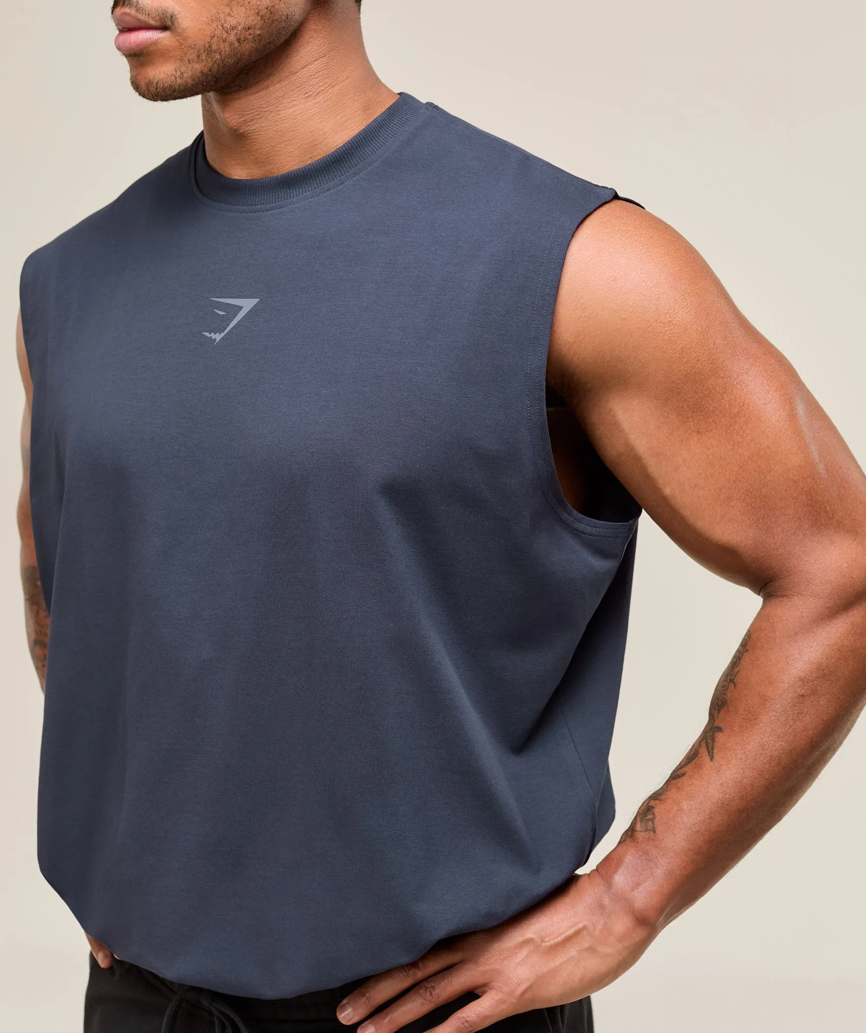 Gymshark Power Cut Off Tank - Heavy Blue sold by Gymshark product image thumbnail 5