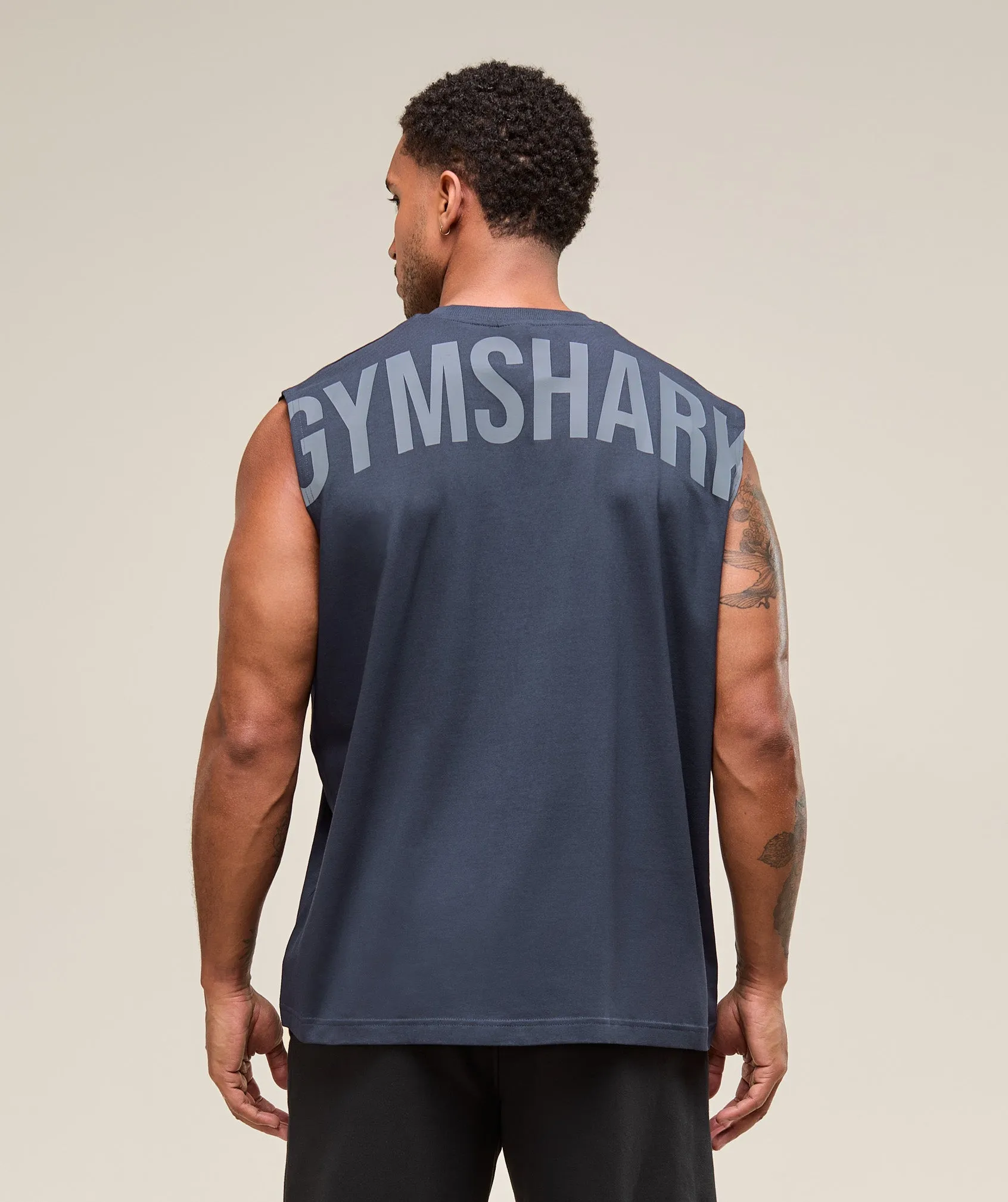 Gymshark Power Cut Off Tank - Heavy Blue sold by Gymshark product image thumbnail 4