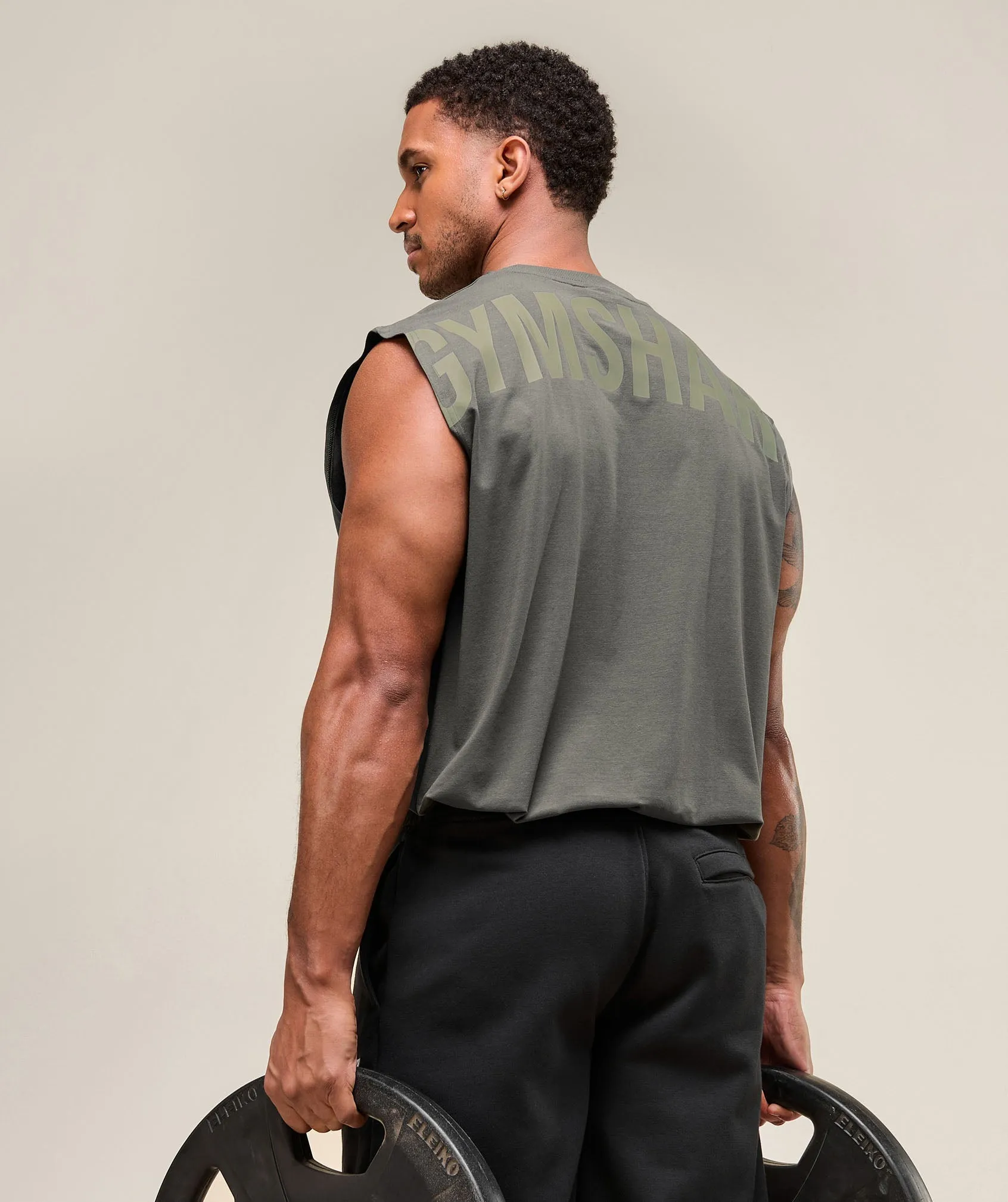 Gymshark Power Cut Off Tank - Strength Green sold by Gymshark product image thumbnail 3