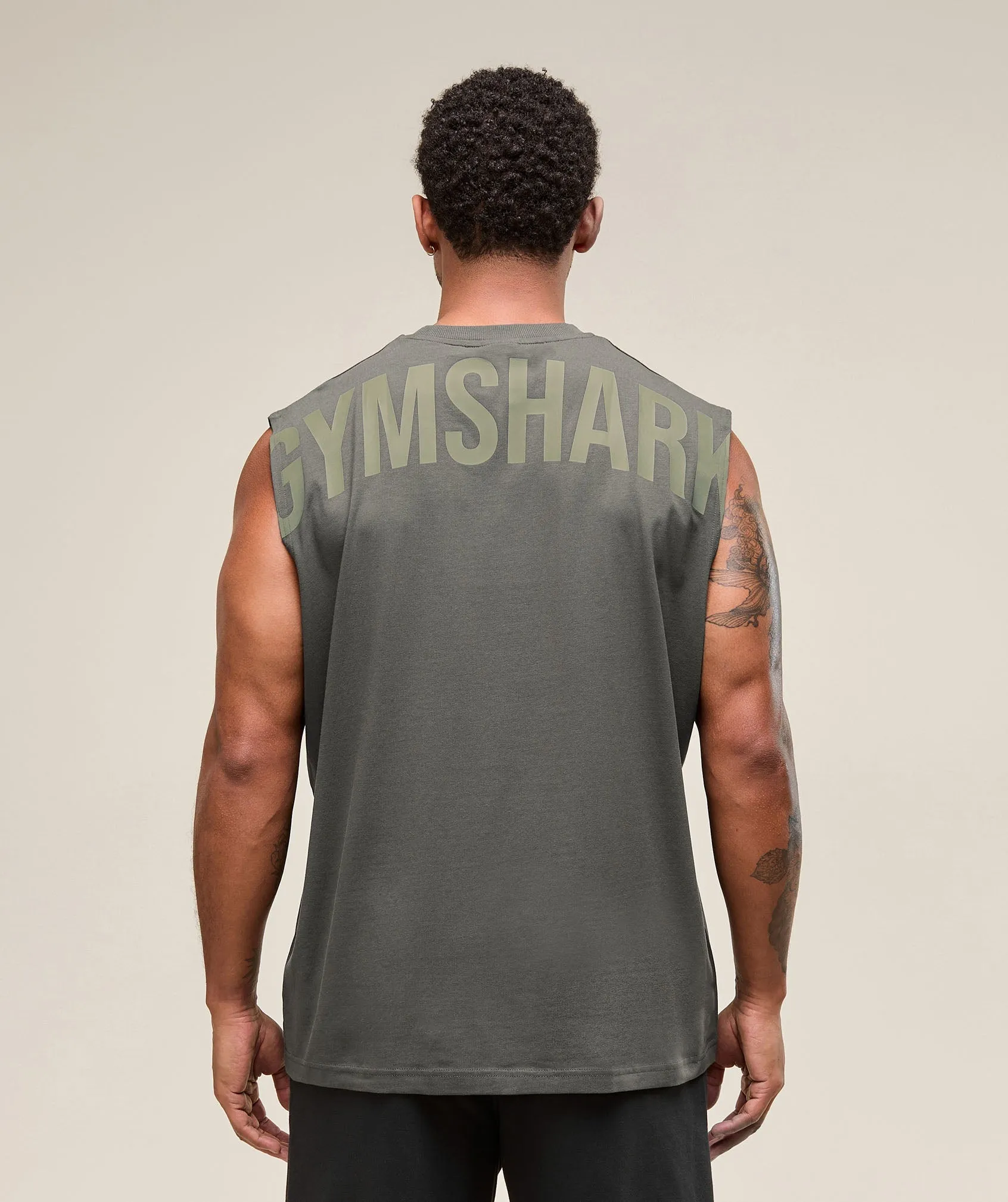 Gymshark Power Cut Off Tank - Strength Green sold by Gymshark product image thumbnail 4