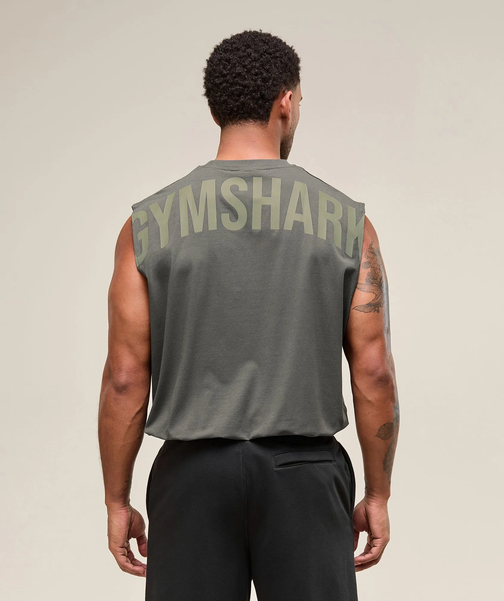 Gymshark Power Cut Off Tank - Strength Green sold by Gymshark