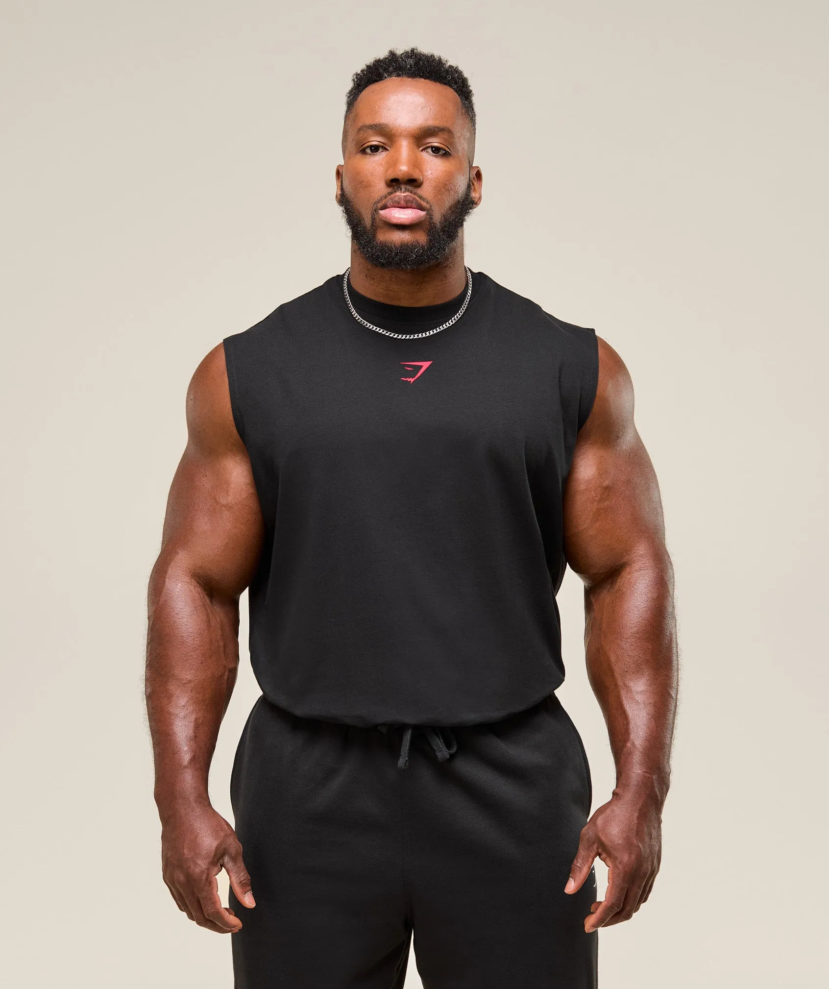 Gymshark Power Cut Off Tank - Black/Conditioning Red sold by Gymshark product image thumbnail 3
