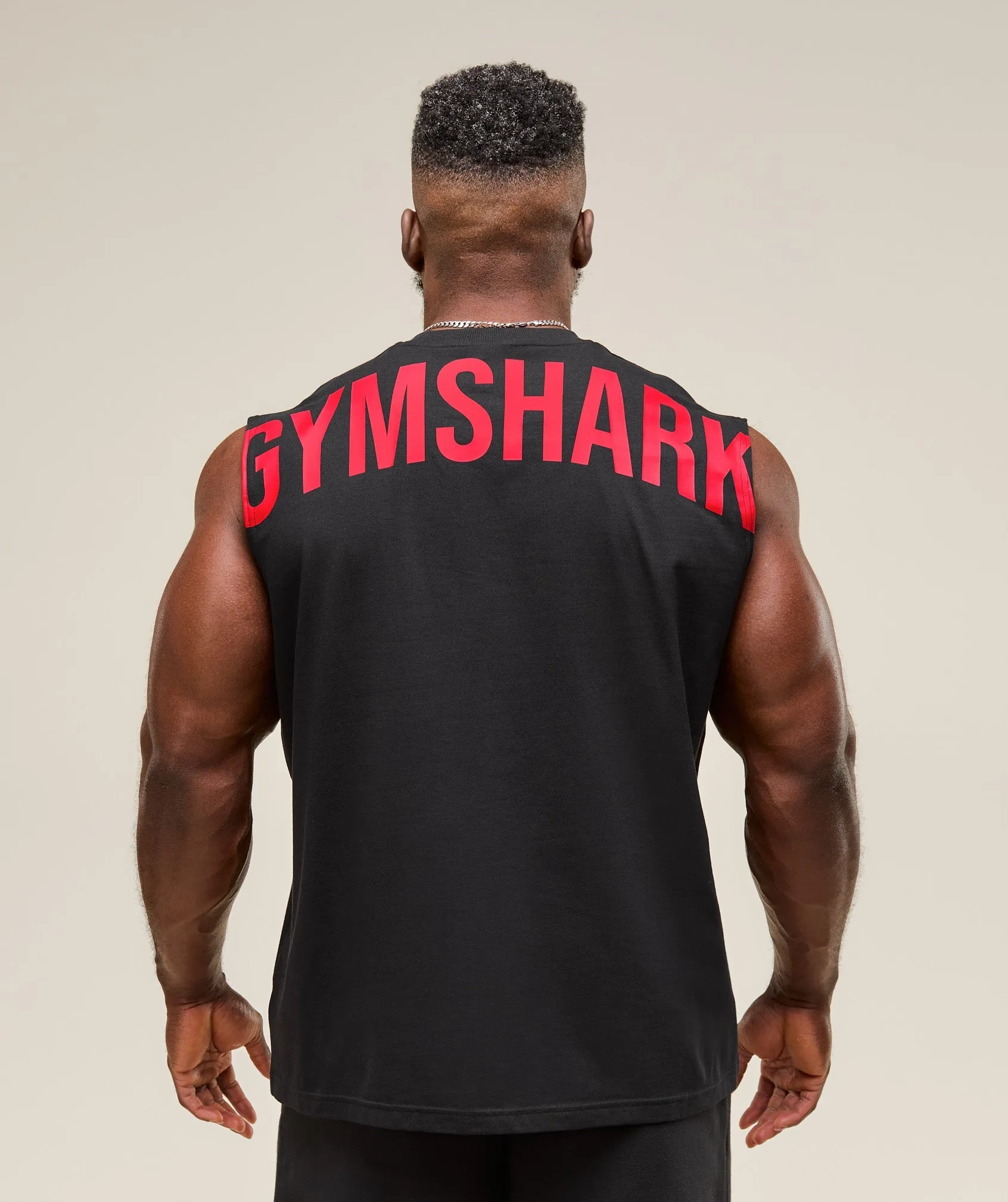 Gymshark Power Cut Off Tank - Black/Conditioning Red sold by Gymshark product image thumbnail 5