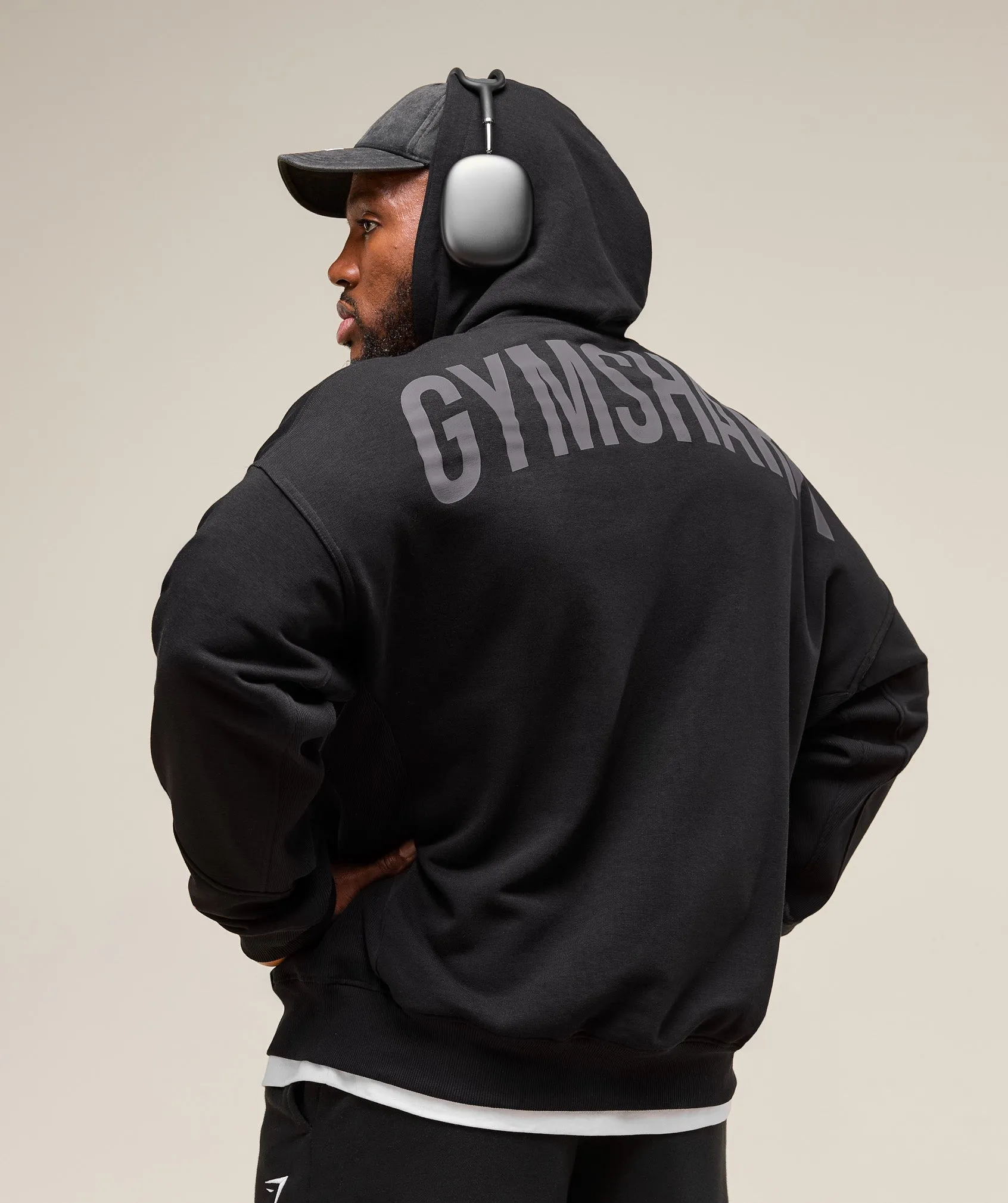Gymshark Power Zip Up Hoodie - Black sold by Gymshark product image thumbnail 4