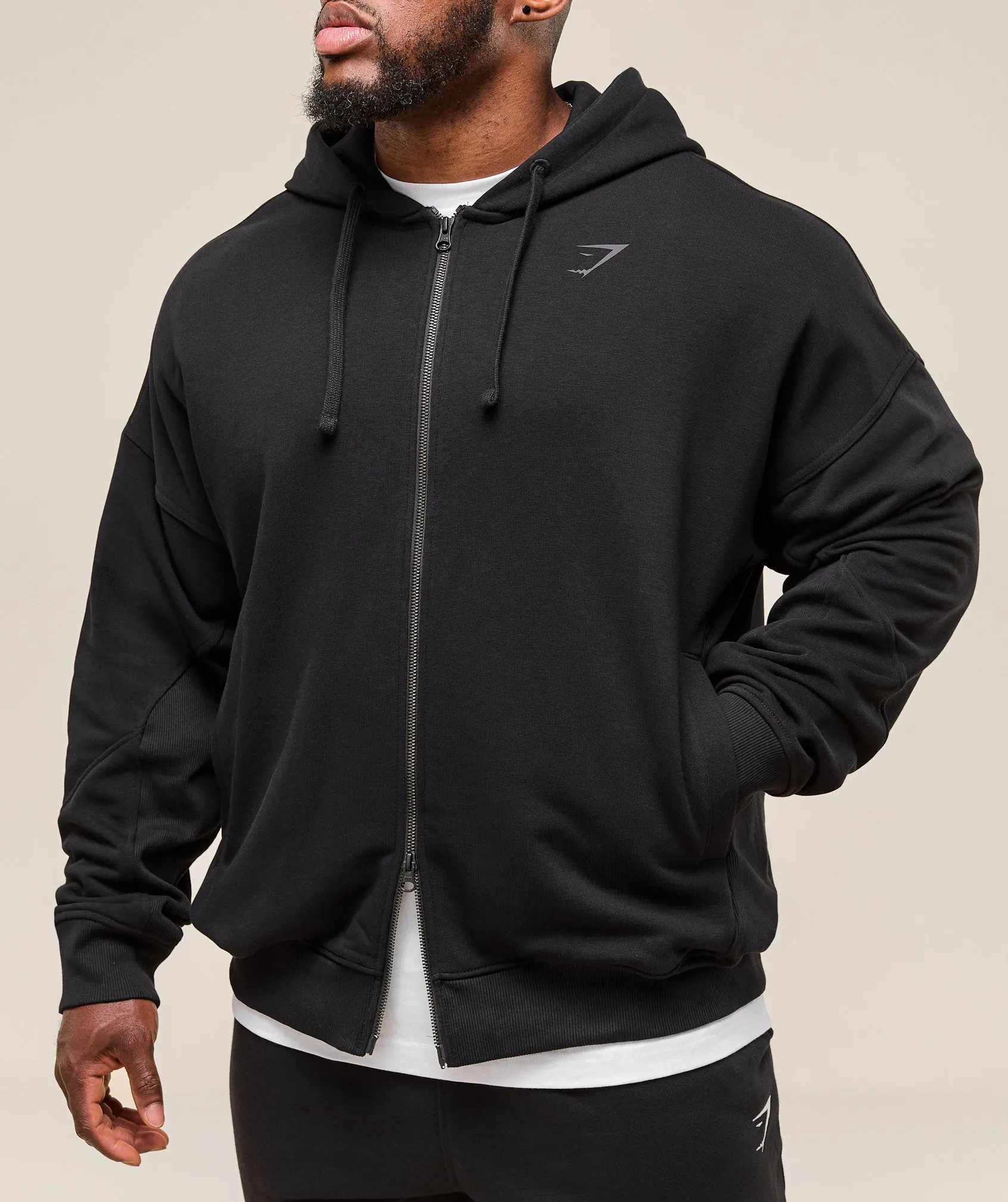 Gymshark Power Zip Up Hoodie - Black sold by Gymshark product image thumbnail 3